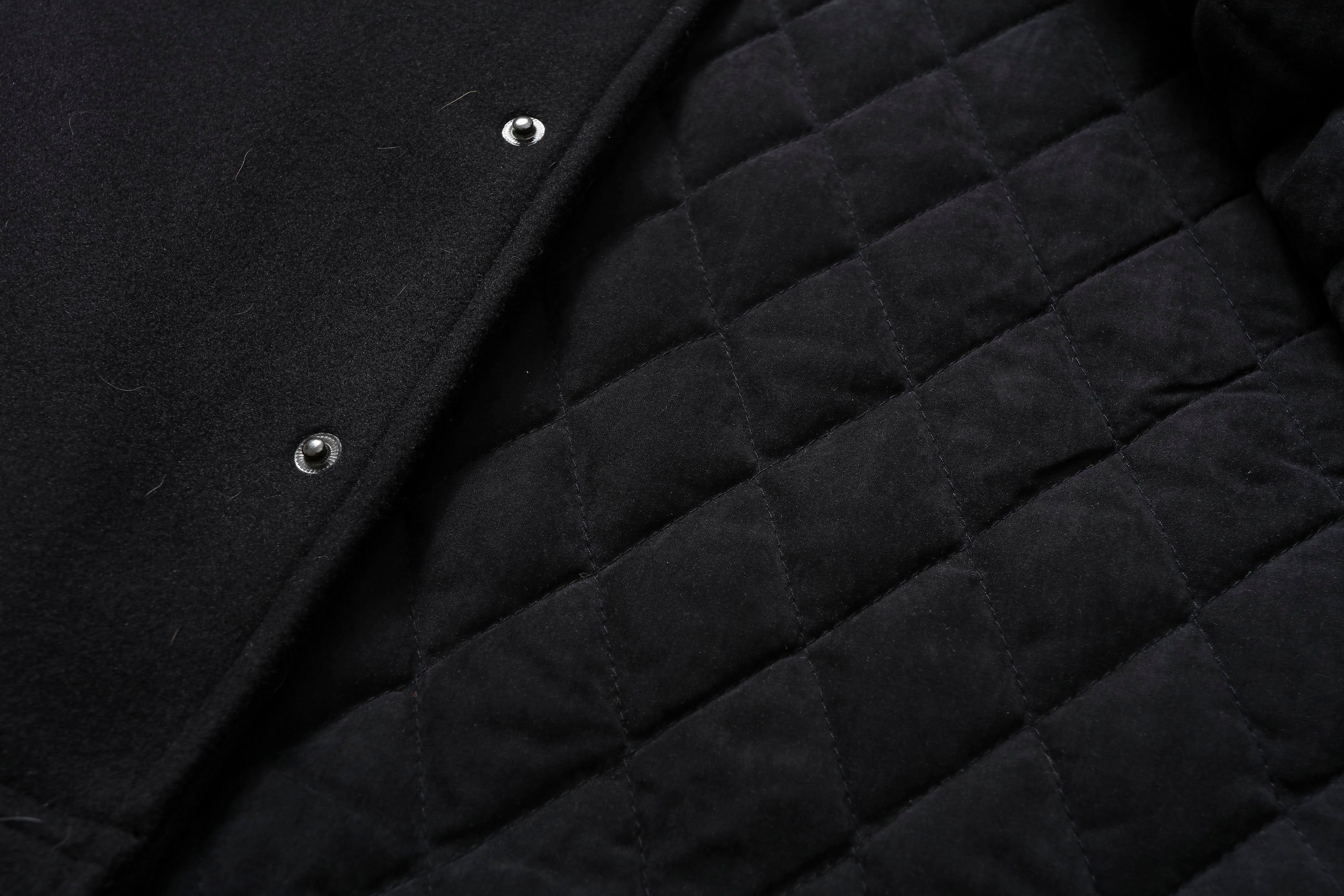 MAKEMORE Gothic Patch PU Sleeve Padded Varsity Jacket