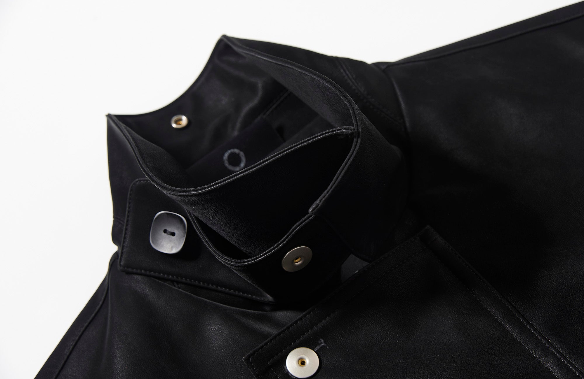 7440 37 1 Essential Cropped PU Biker Jacket, premium urban and streetwear designers apparel on PROJECTISR.com, 7440 37 1