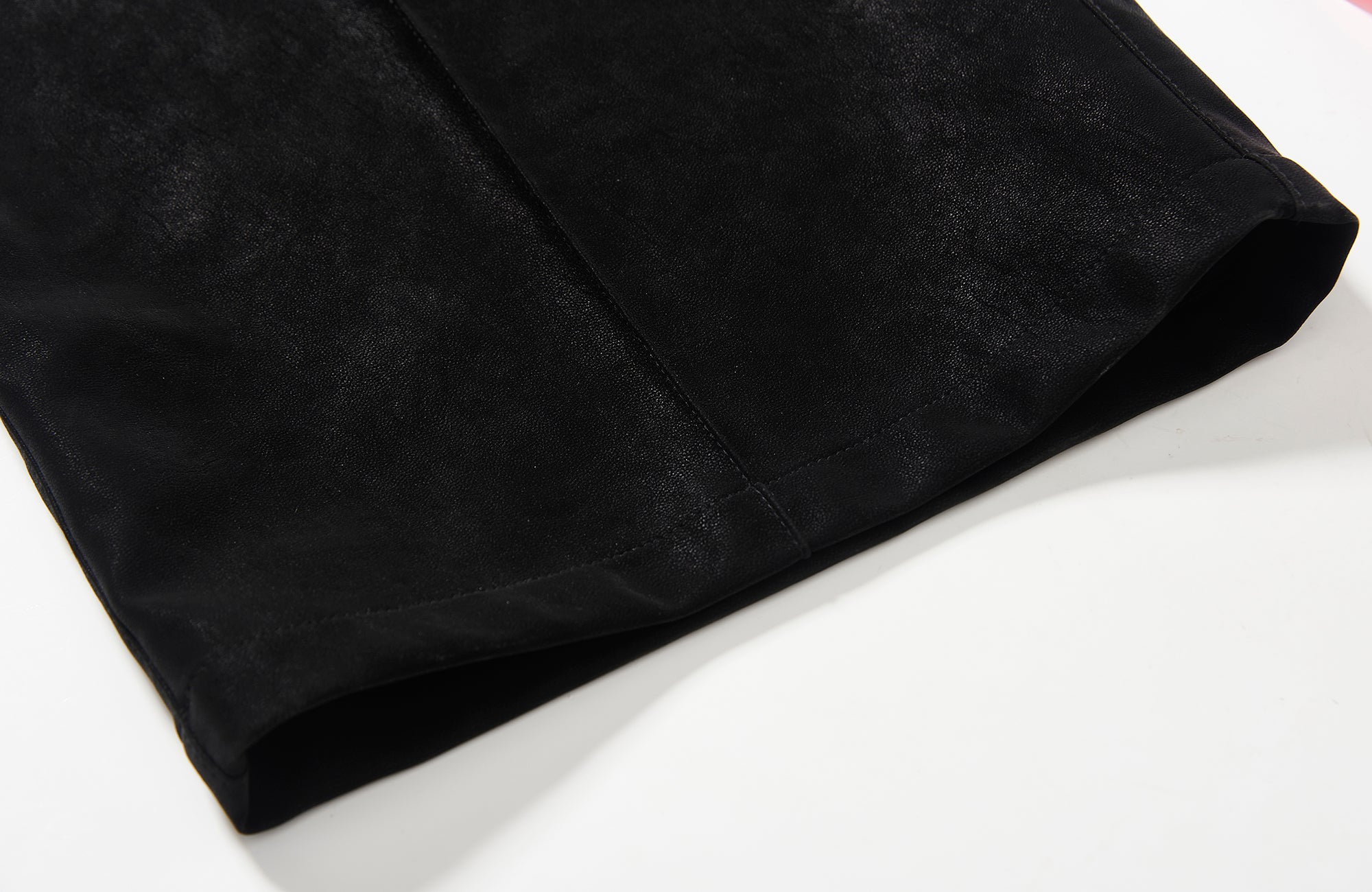 7440 37 1 Back Double-Knee PU Pants, premium urban and streetwear designers apparel on PROJECTISR.com, 7440 37 1