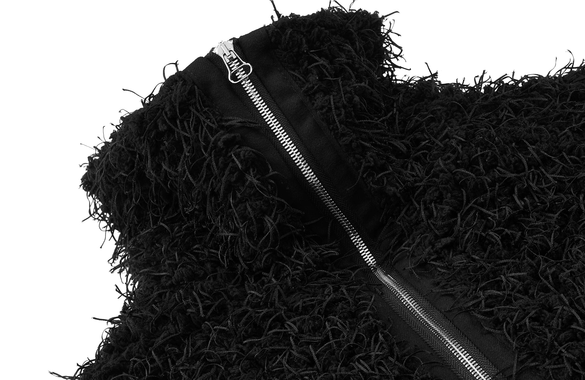 7440 37 1 Shaggy Faux Fur Stand-Collar Jacket, premium urban and streetwear designers apparel on PROJECTISR.com, 7440 37 1