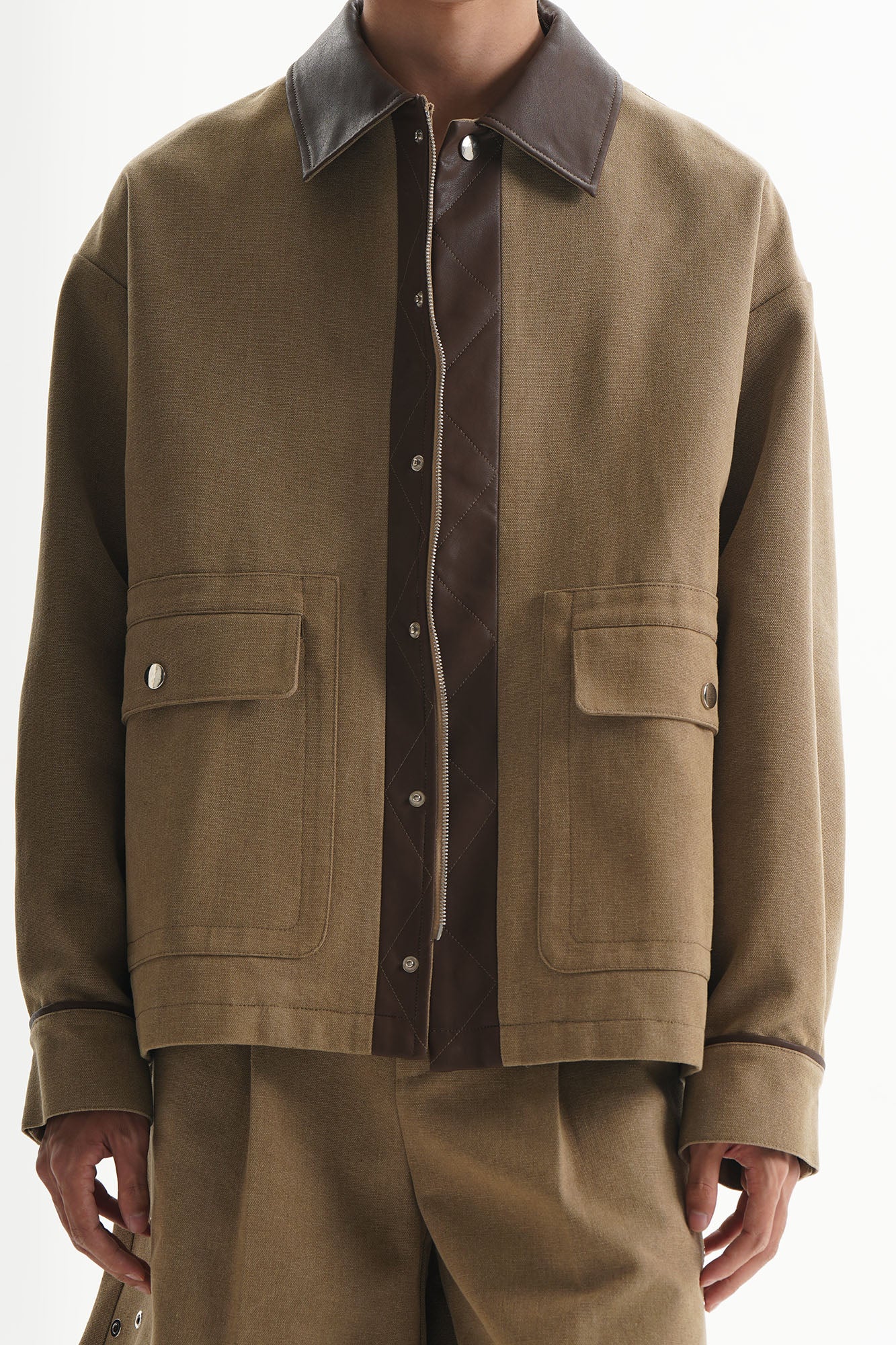 ORAL UTOPIA PU Panel Utility Jacket