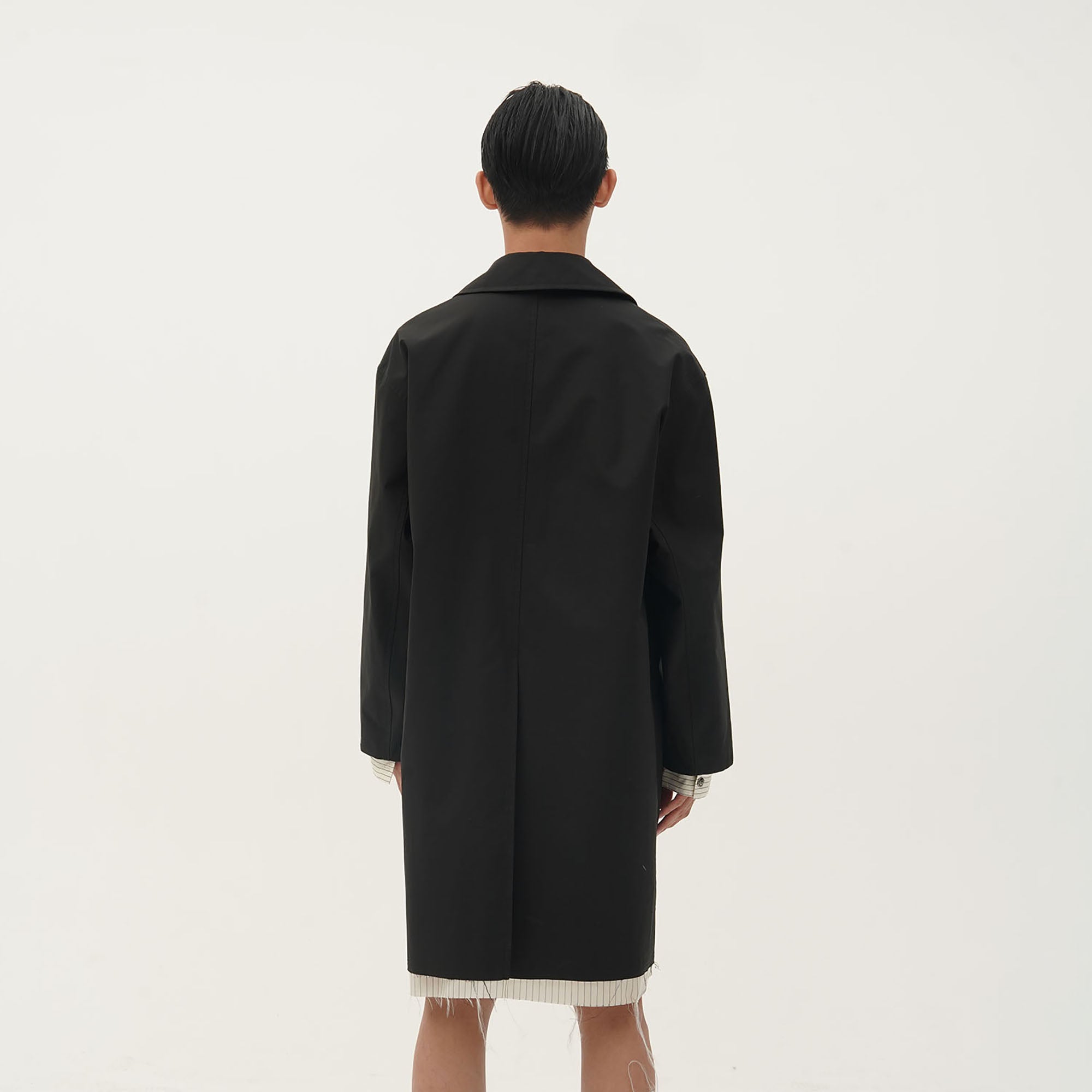 ORAL UTOPIA Faux Layered Hem Multi-Pocket Coat