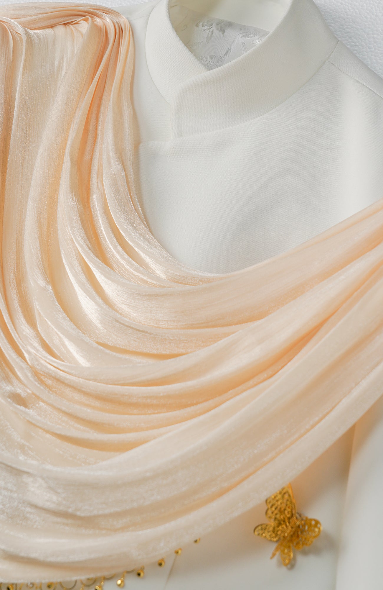 SHANG JIE Chain-Draped Sheer Overlay Blazer, premium urban and streetwear designers apparel on PROJECTISR.com, SHANG JIE