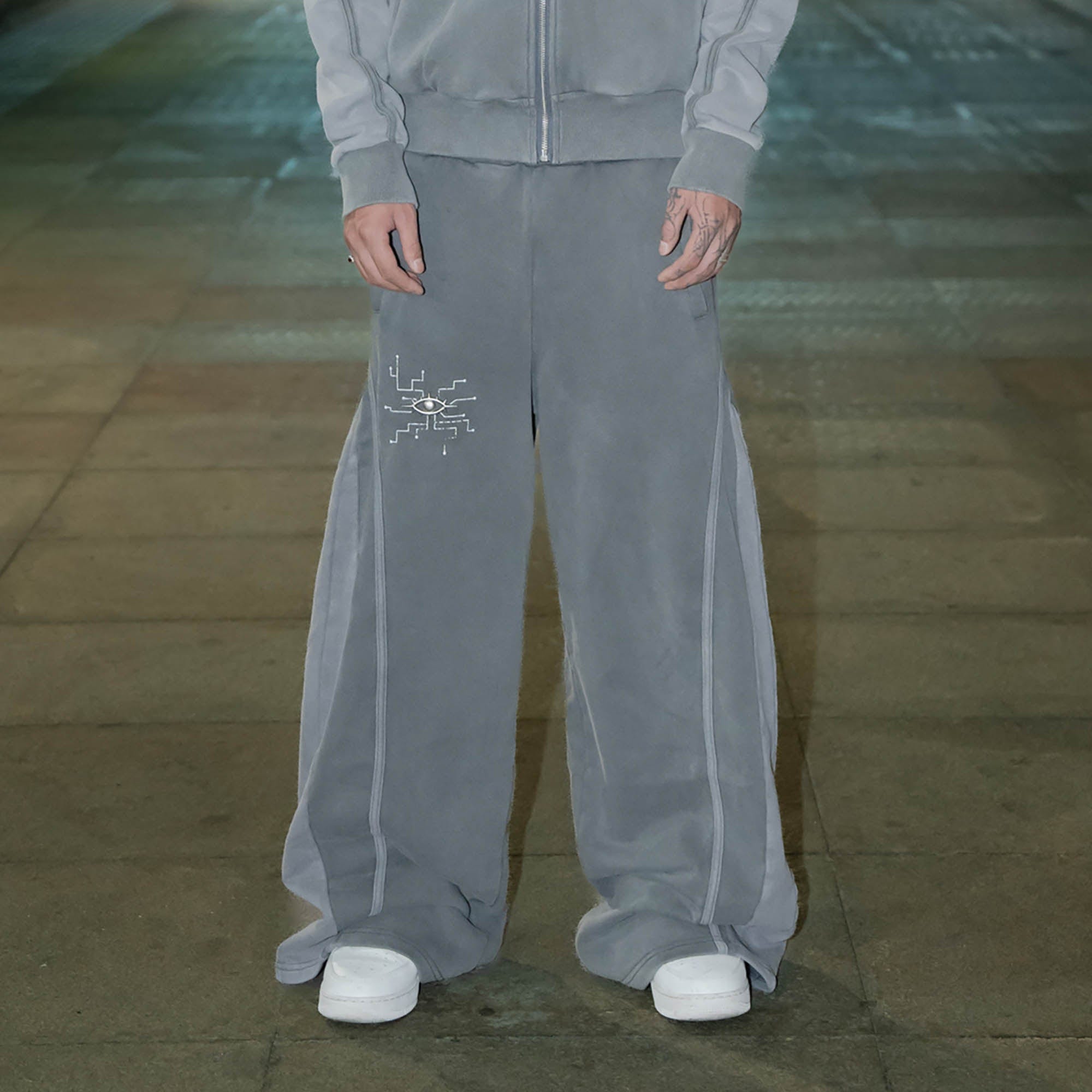 PHANTOMHUNTER Circuit Paneled Wide-Leg Track Pants