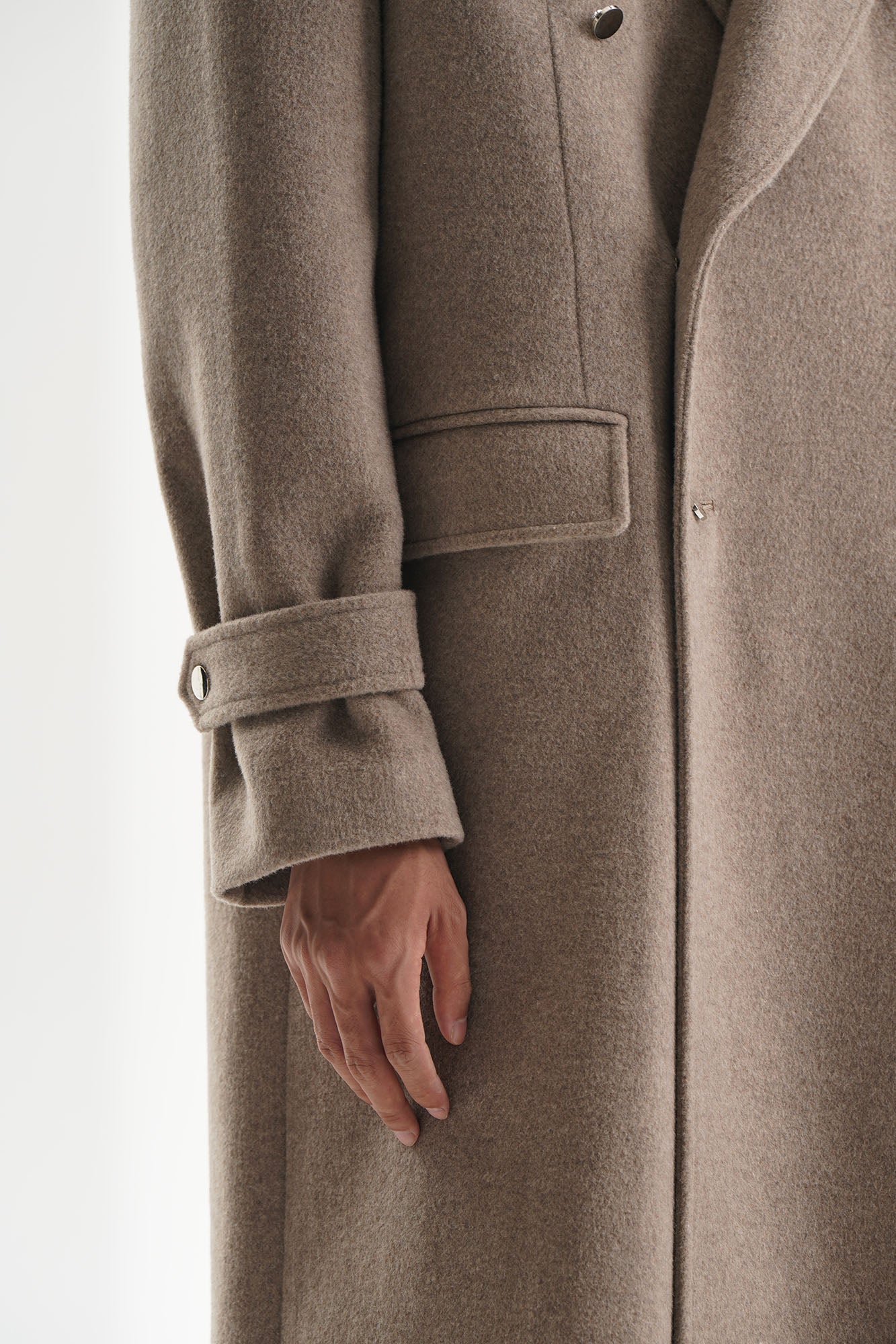 ORAL UTOPIA Wool Blended Double-Breasted Long Coat