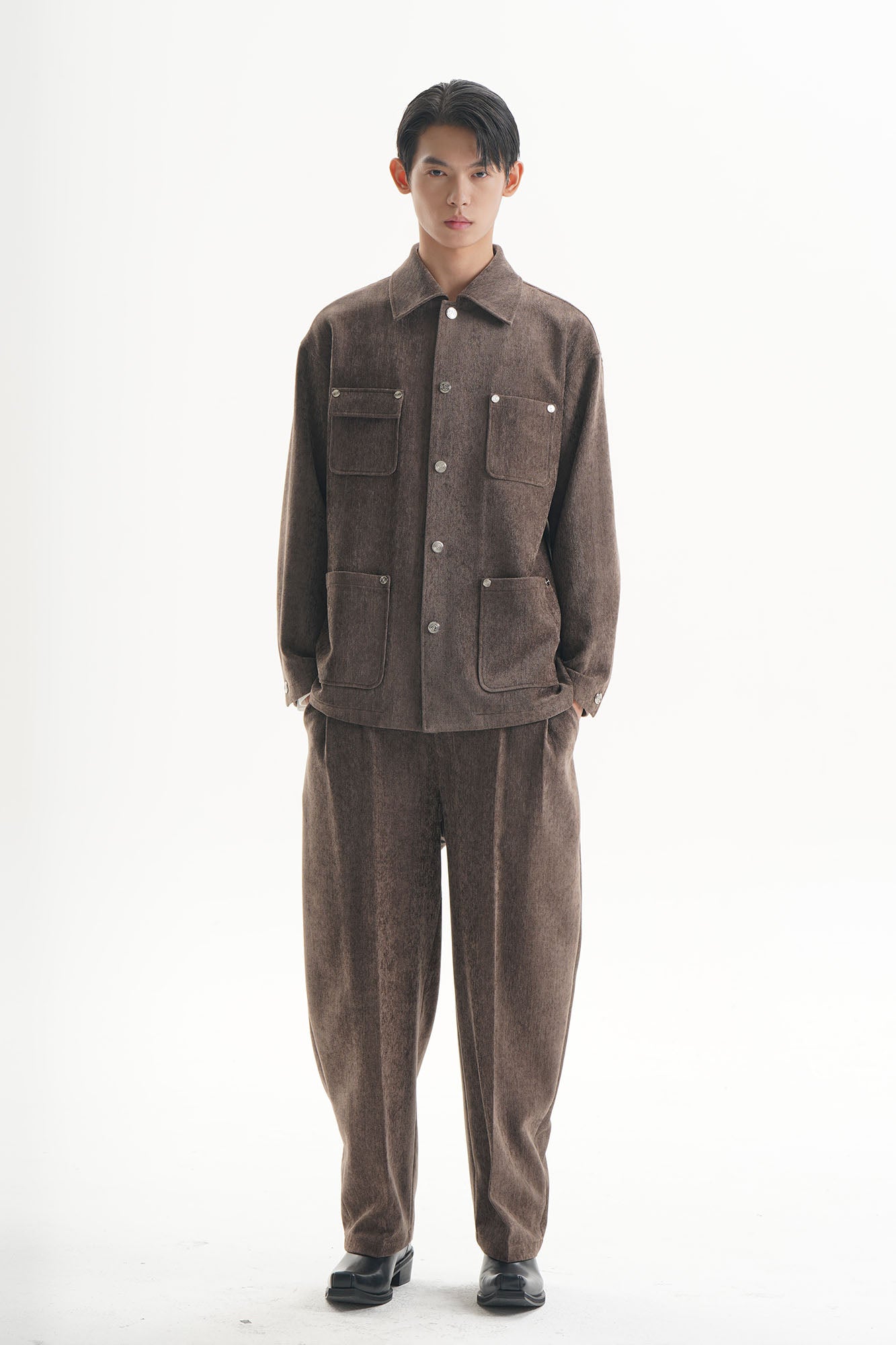 ORAL UTOPIA Snap-Button Multi-Pocket Utility Shirt