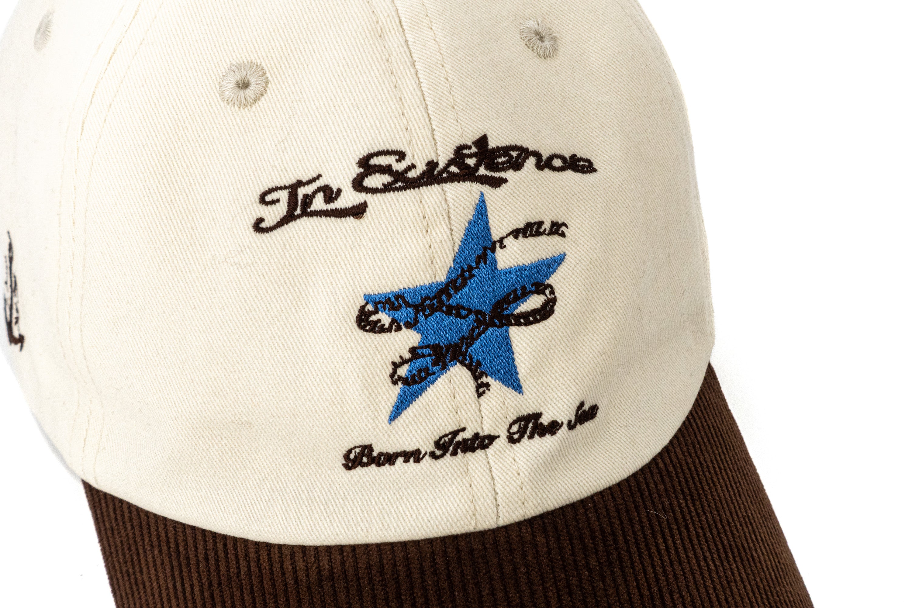 IN EXISTENCE Embroidered Star Corduroy-Brim Baseball Cap