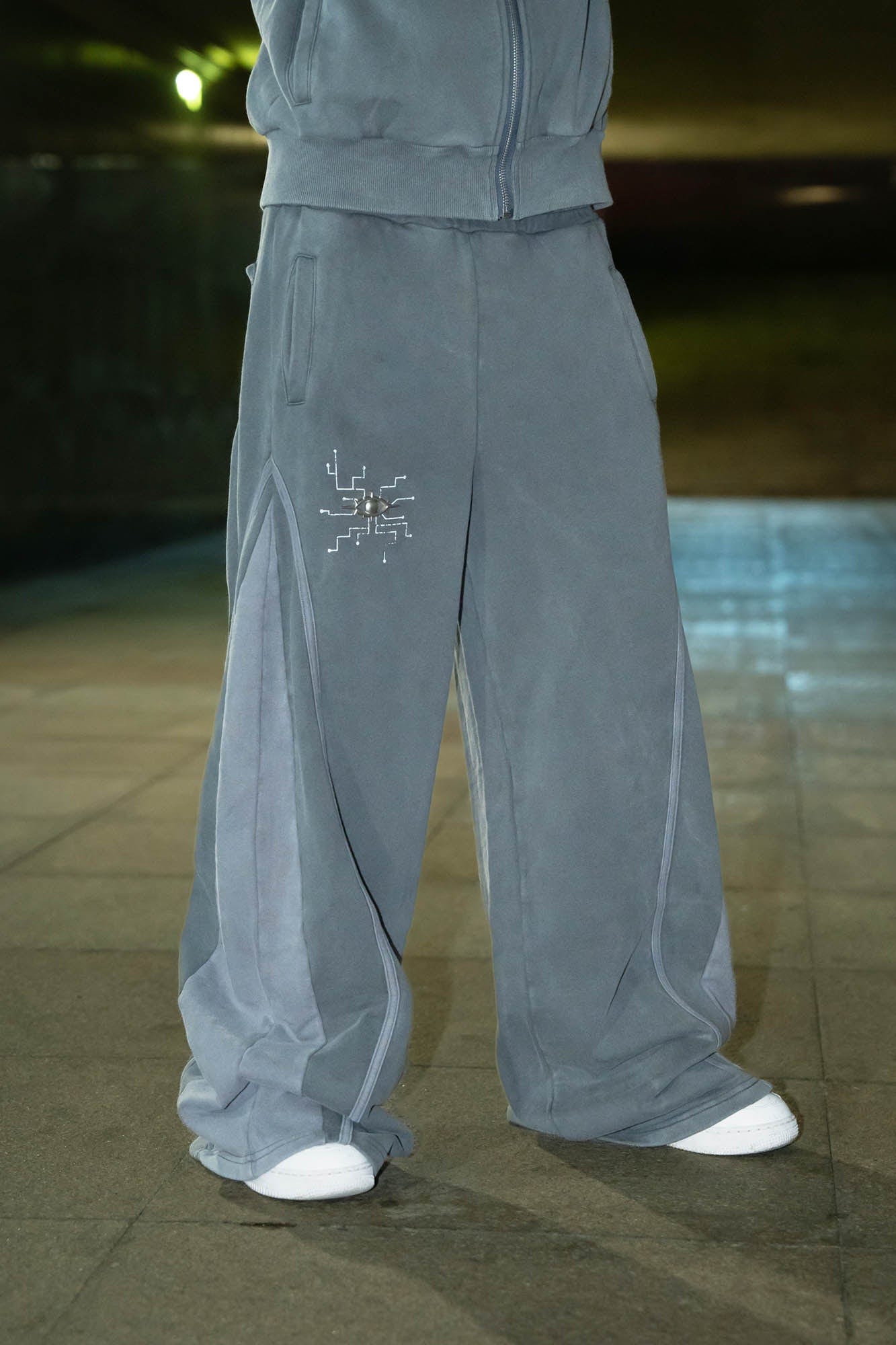 PHANTOMHUNTER Circuit Paneled Wide-Leg Track Pants