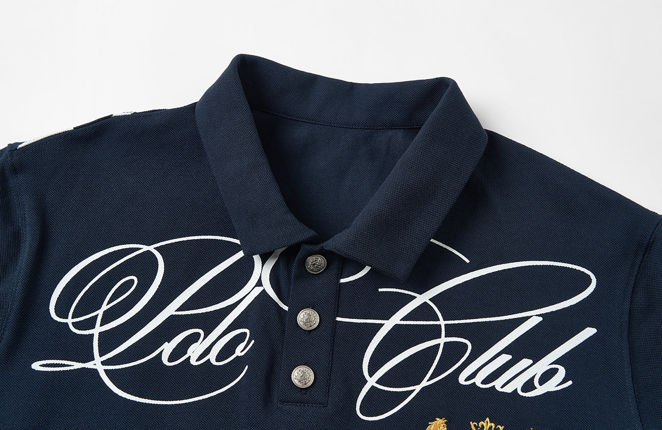 SAVAGEGROWTHWORLD Retro Crest Graphic Polo Tee