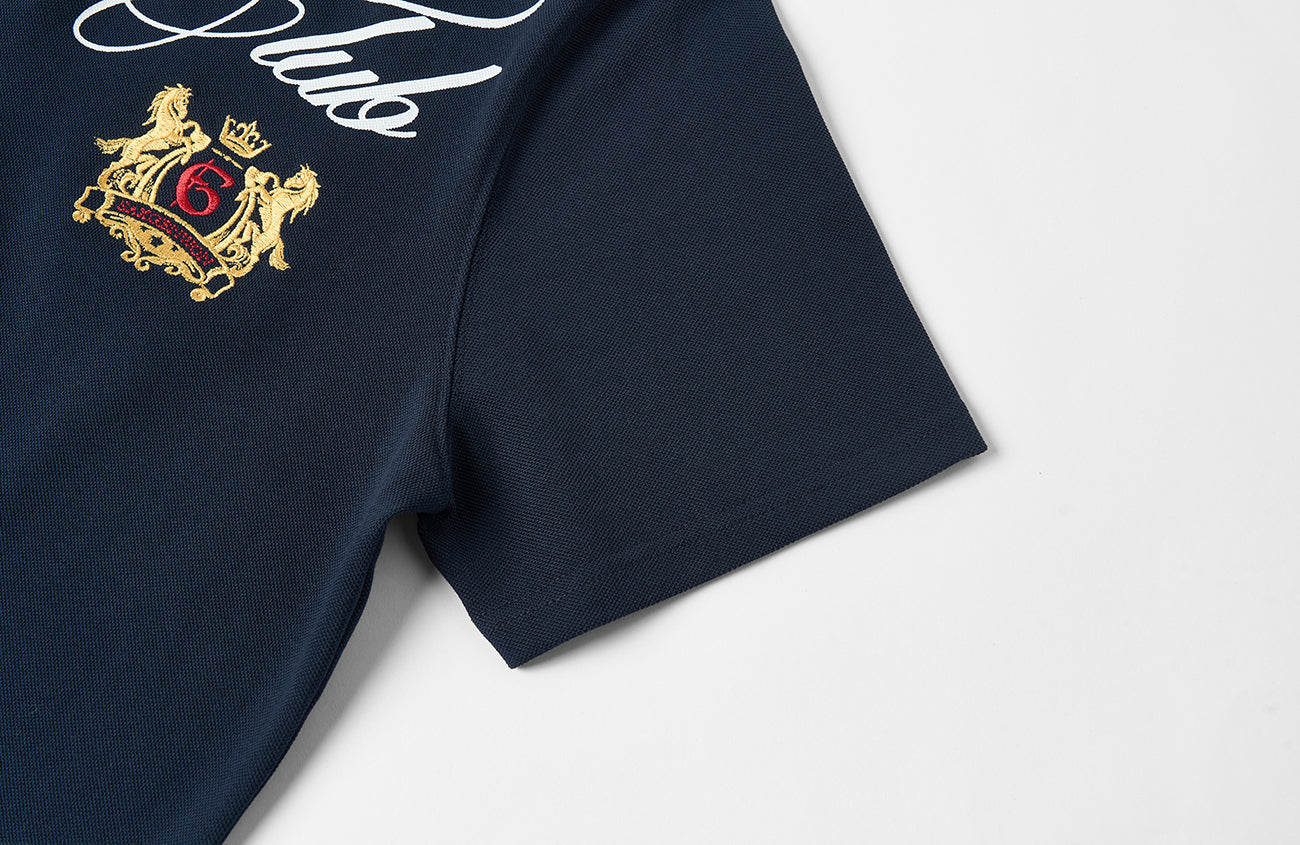 SAVAGEGROWTHWORLD Retro Crest Graphic Polo Tee