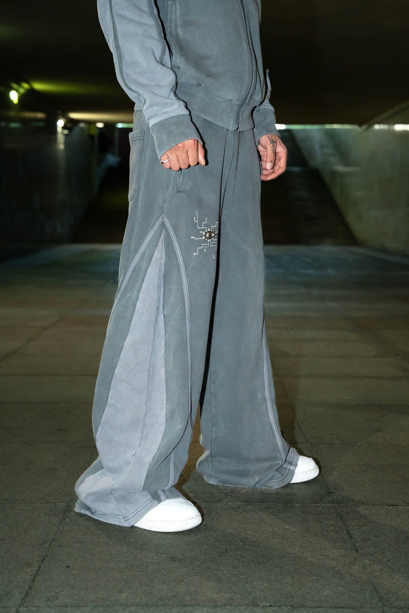 PHANTOMHUNTER Circuit Paneled Wide-Leg Track Pants