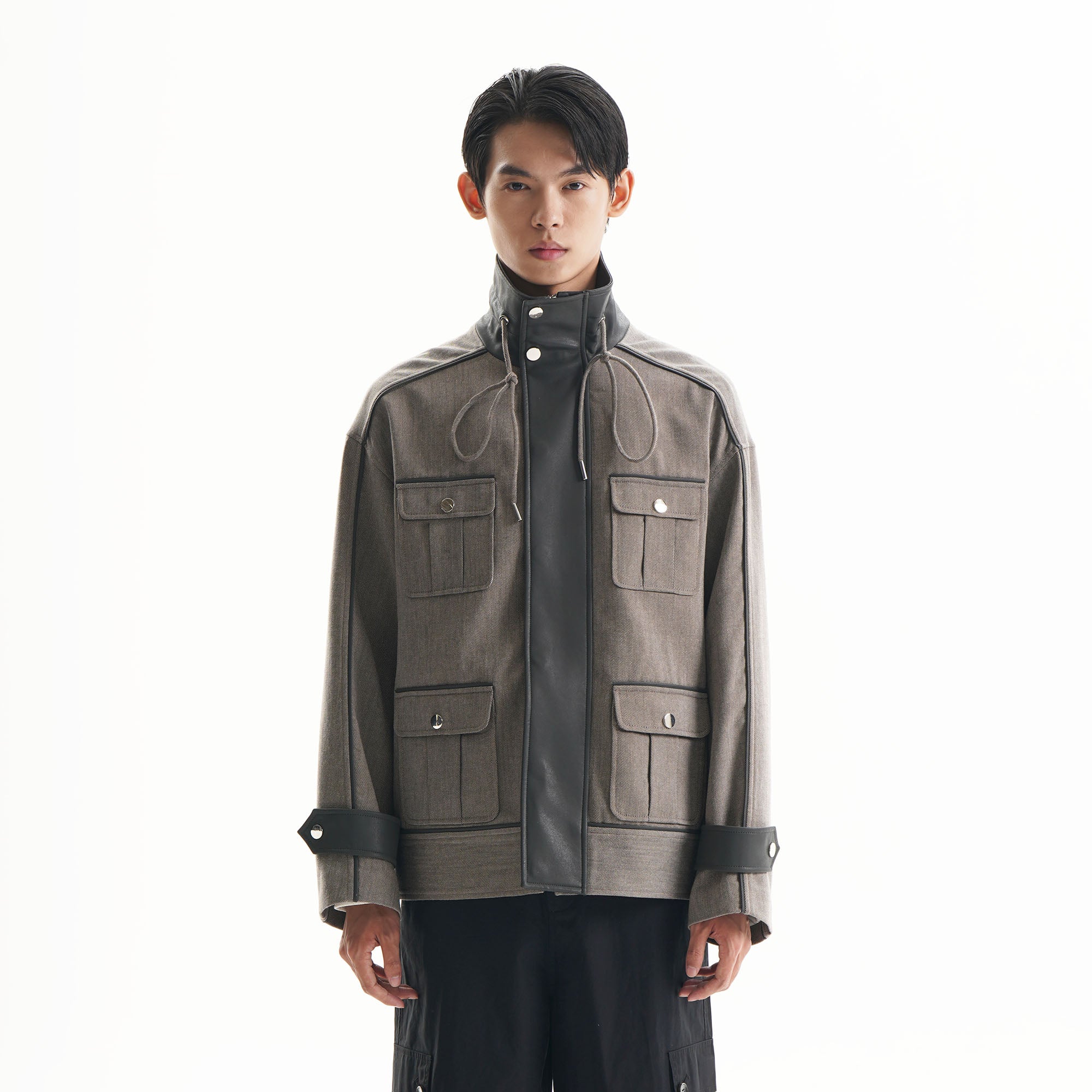 ORAL UTOPIA Multi-Pocket Drawstring Barn Jacket, premium urban and streetwear designers apparel on PROJECTISR.com, ORAL UTOPIA