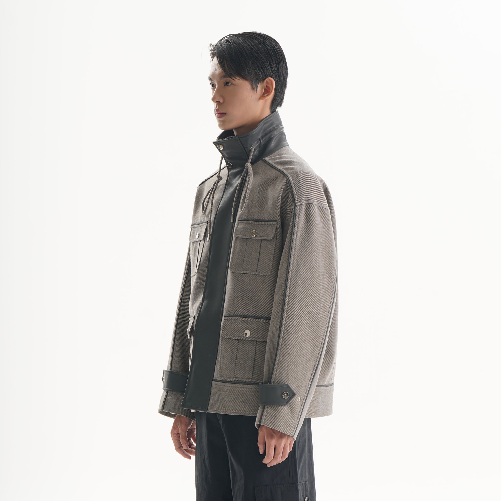 ORAL UTOPIA Multi-Pocket Drawstring Barn Jacket, premium urban and streetwear designers apparel on PROJECTISR.com, ORAL UTOPIA
