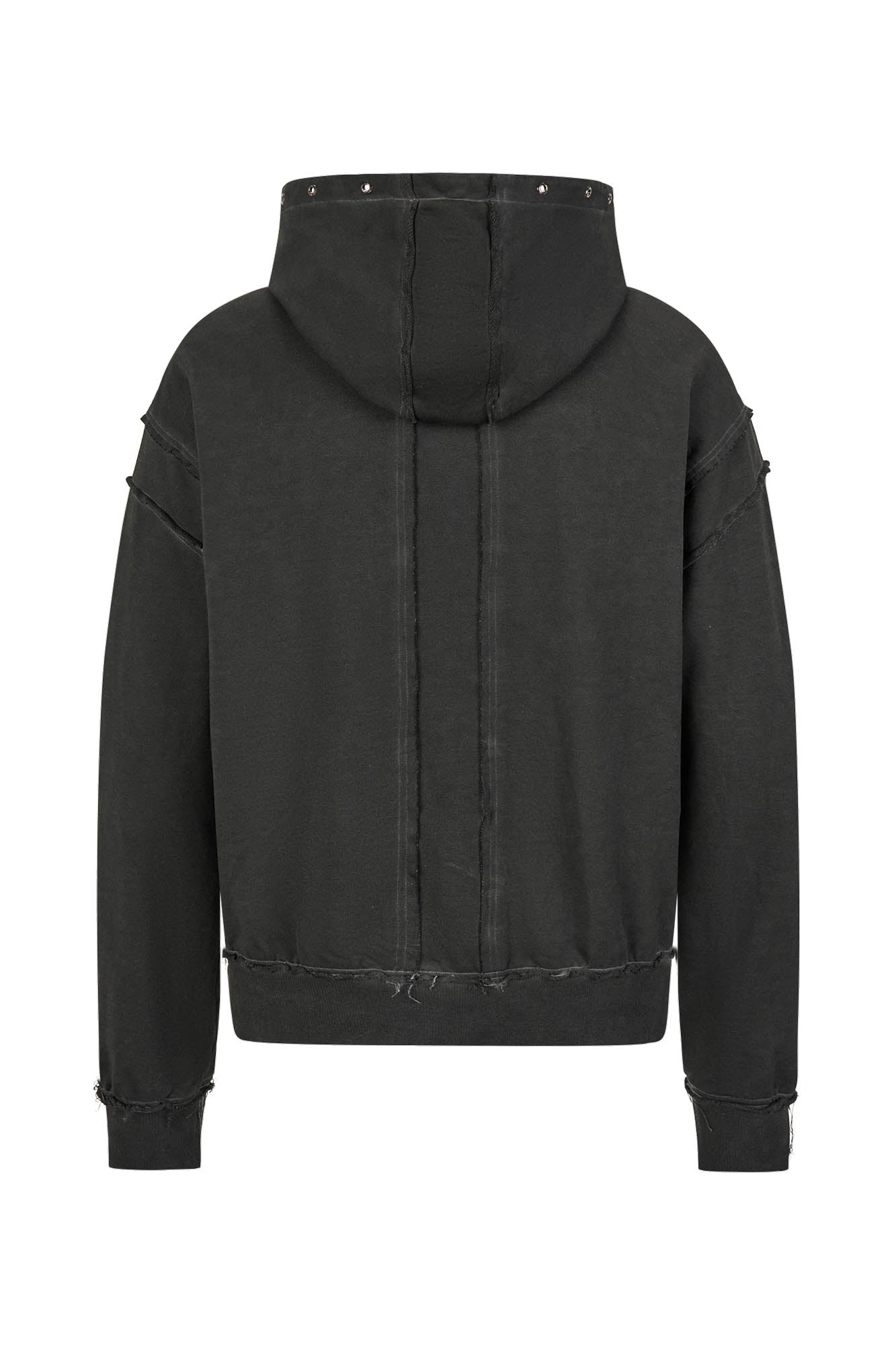 SAVAGEGROWTHWORLD Distressed Spliced Reversible Cross-Stitch Hoodie