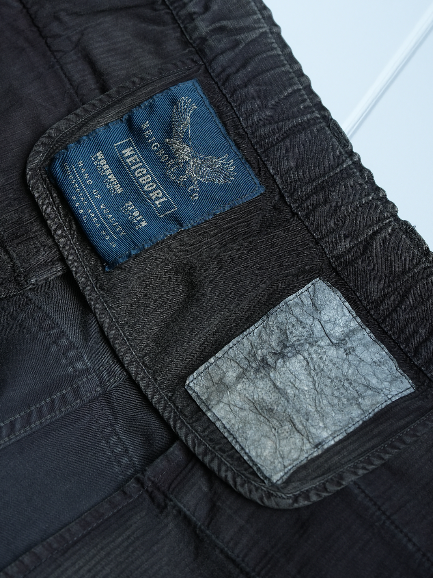 NEIGBORL Retro Washed Distressed Patch Cargo Pants