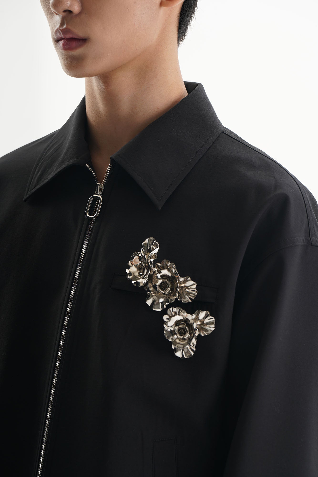 ORAL UTOPIA Metal Floral Acetate Jacket, premium urban and streetwear designers apparel on PROJECTISR.com, ORAL UTOPIA