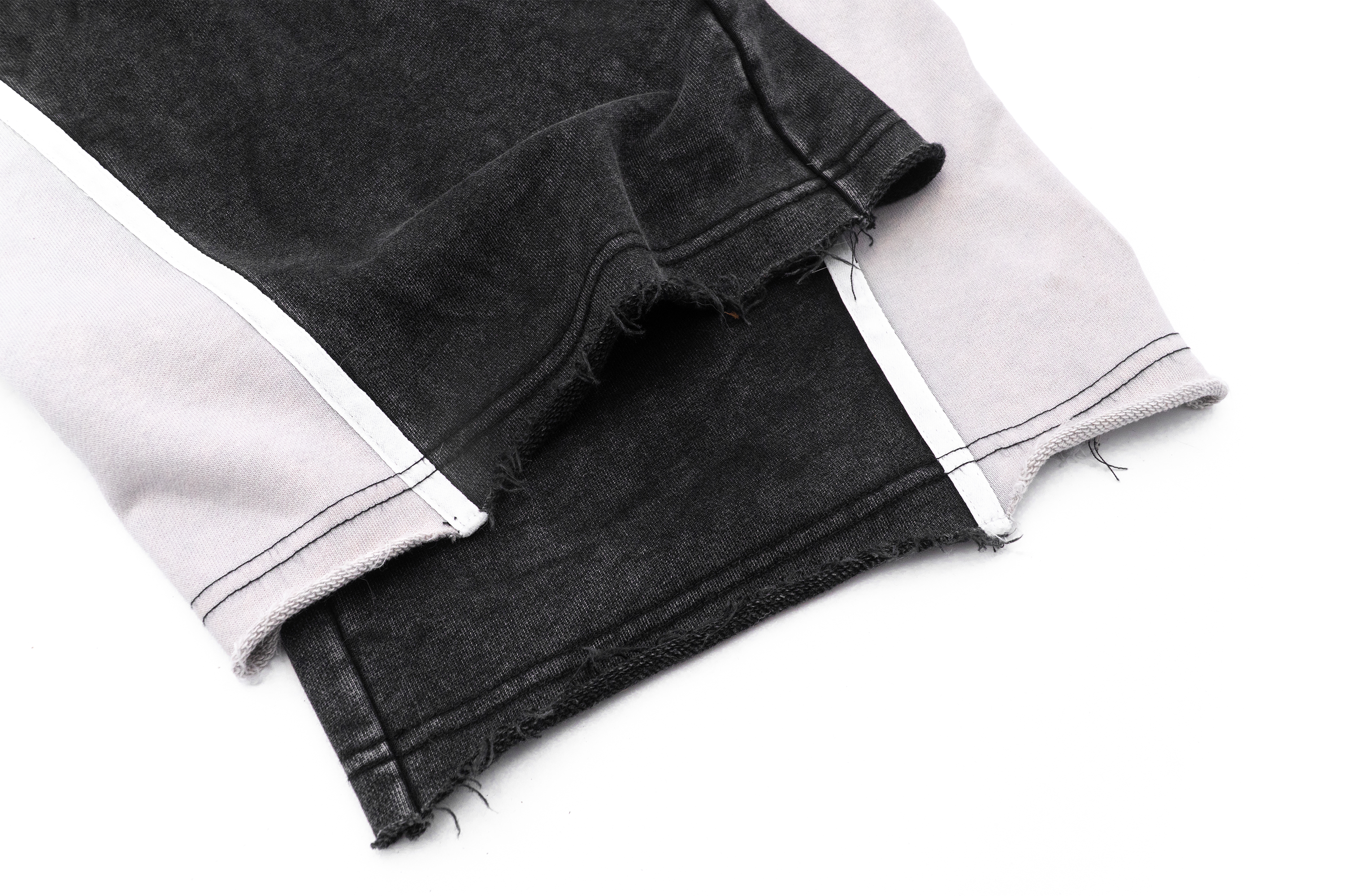 IN EXISTENCE Retro Contrast Embroidered Distressed Sweatpants