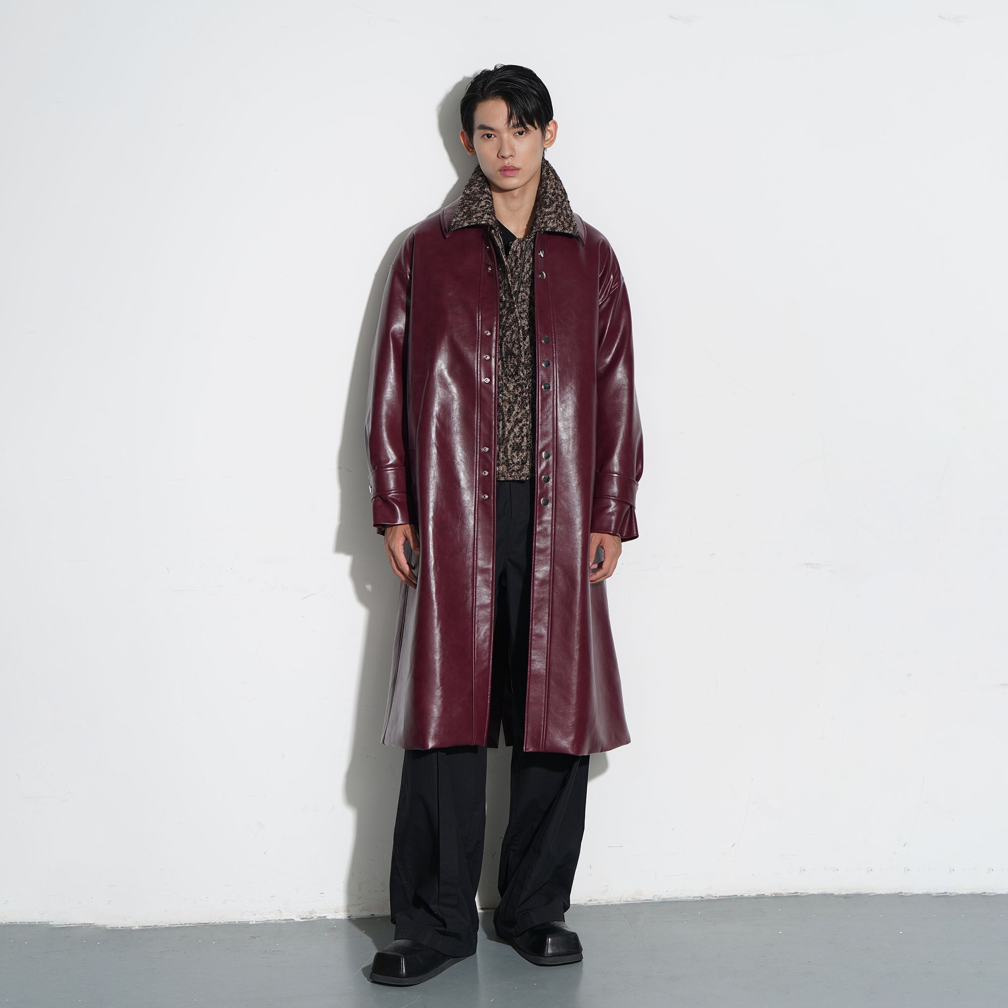 ORAL UTOPIA Glossy PU Coat Ancora Red