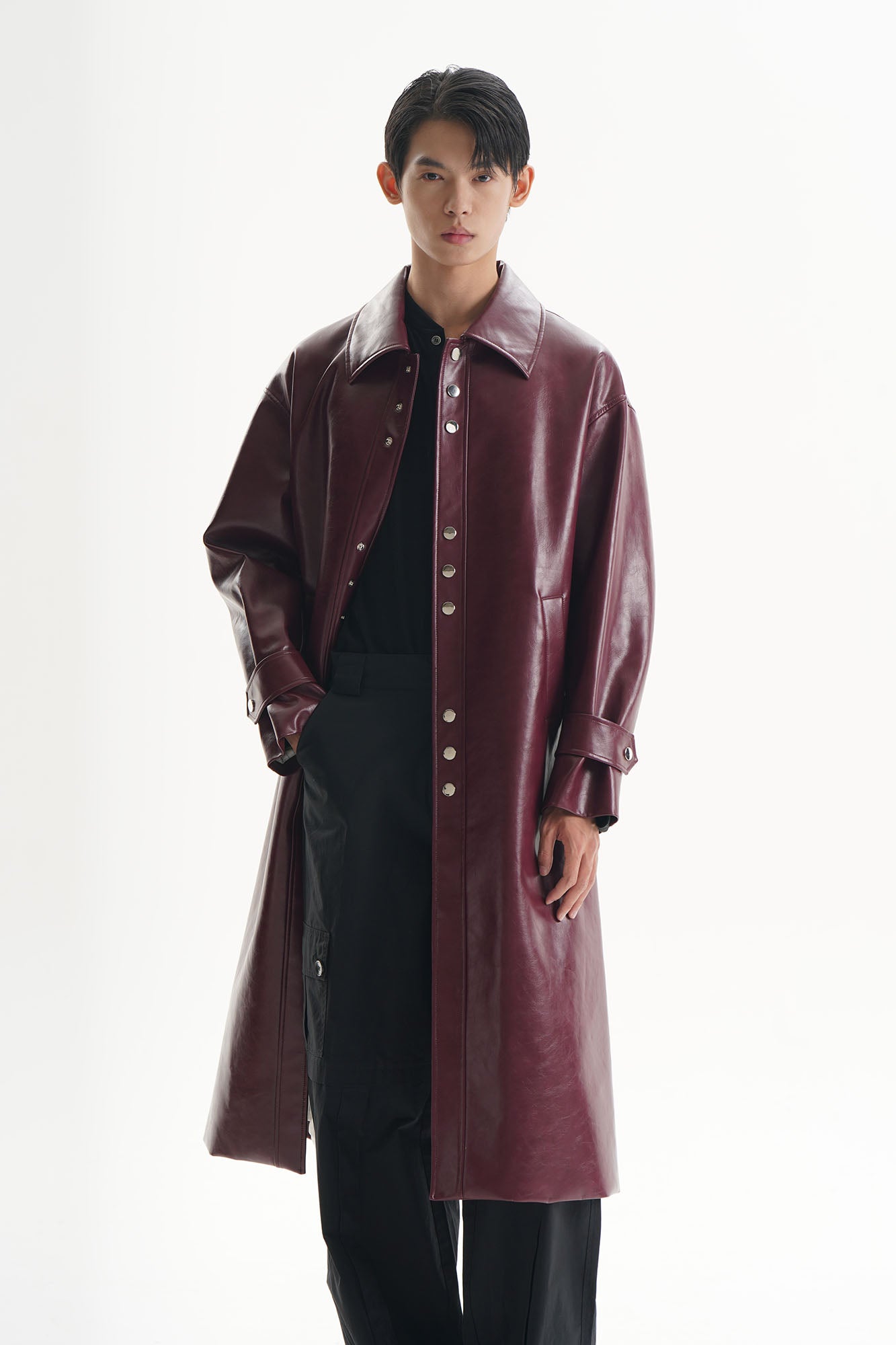 ORAL UTOPIA Glossy PU Coat Ancora Red
