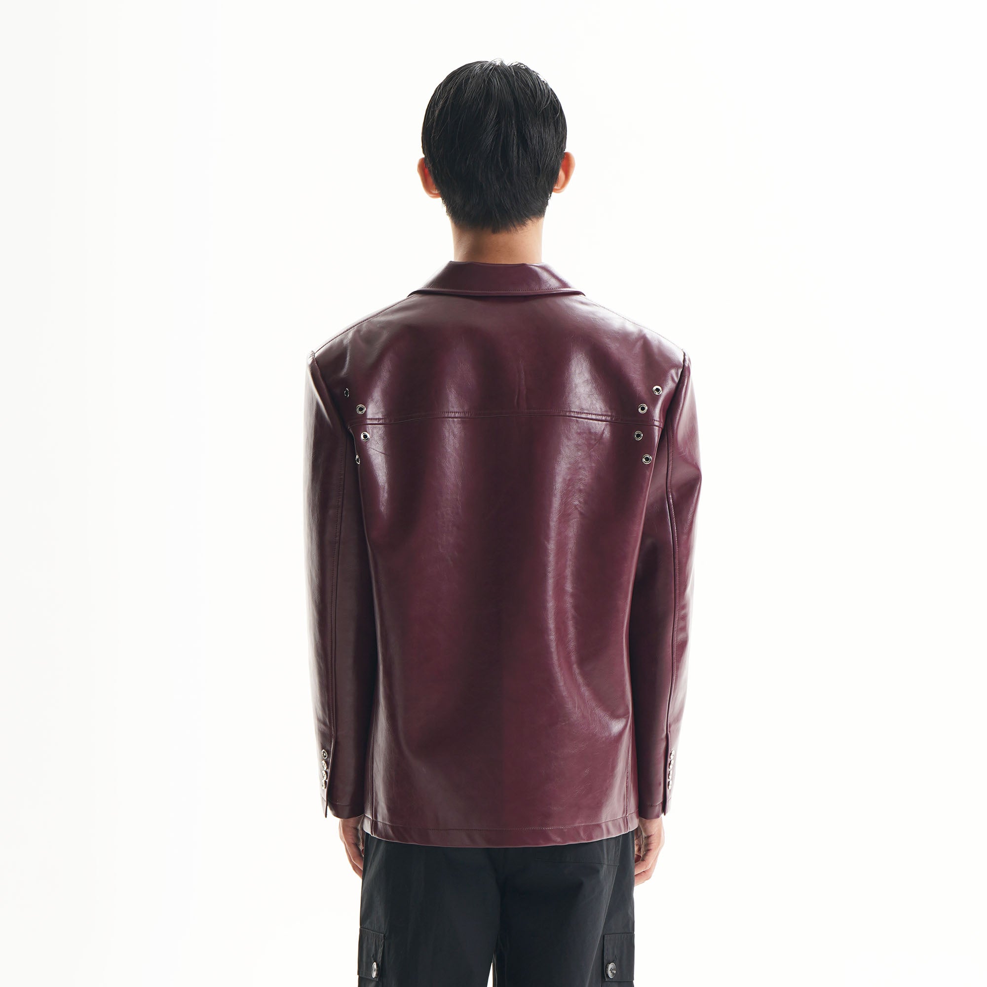ORAL UTOPIA Glossy PU Blazer Ancora Red, premium urban and streetwear designers apparel on PROJECTISR.com, ORAL UTOPIA