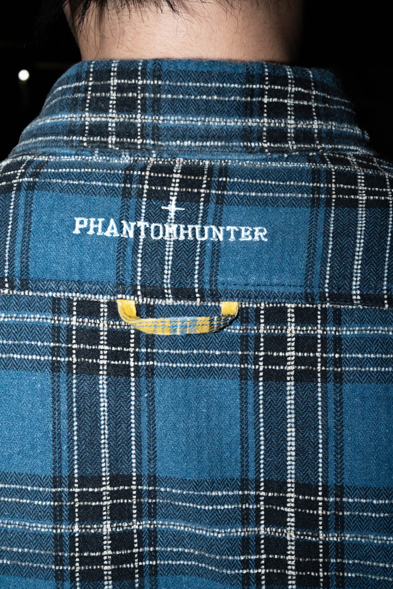 PHANTOMHUNTER Plaid Spliced Frayed Shirt, premium urban and streetwear designers apparel on PROJECTISR.com, PHANTOMHUNTER