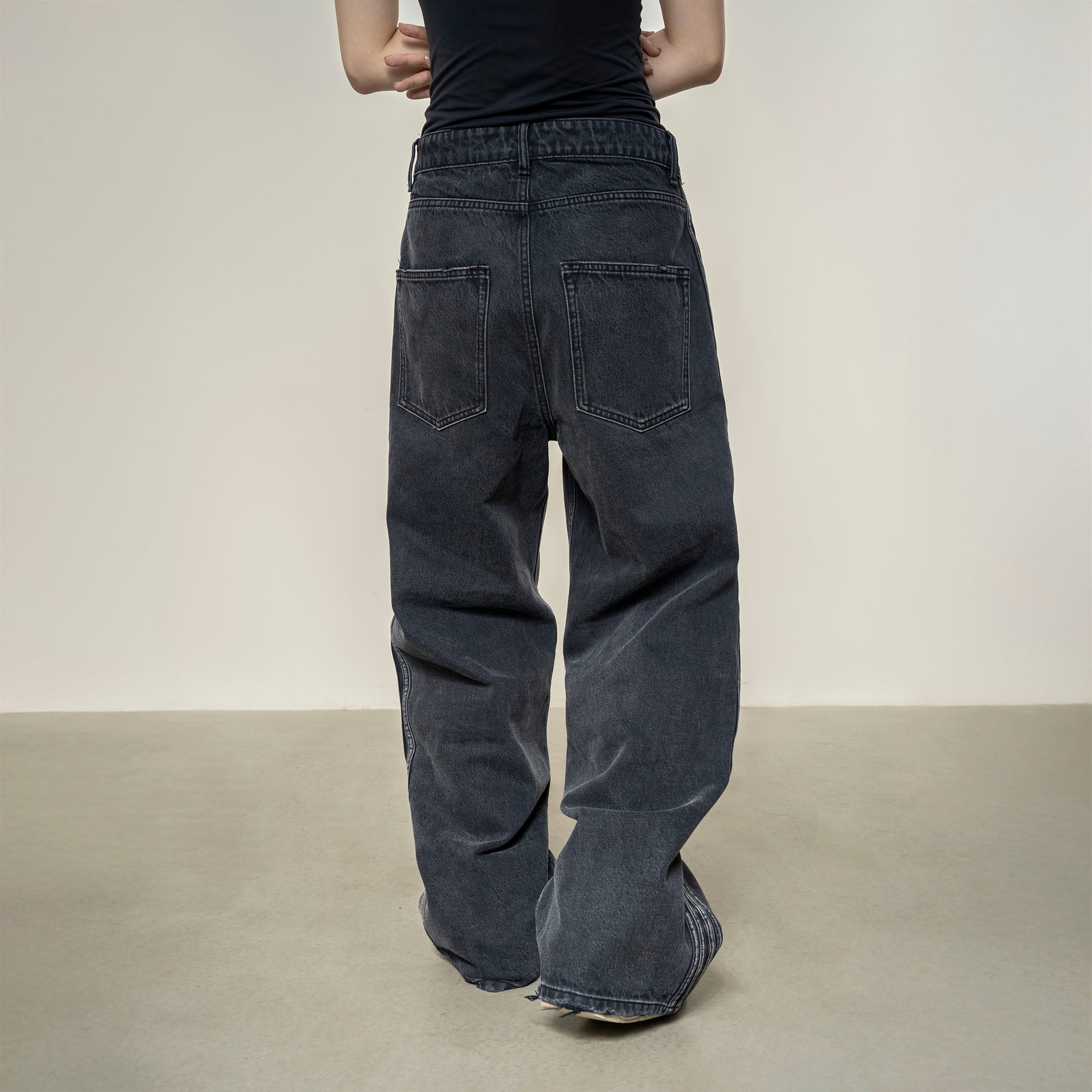 MAKEMORE Washed Side Striped Oversized Jeans（延后，暂无定价）, premium urban and streetwear designers apparel on PROJECTISR.com, MAKEMORE
