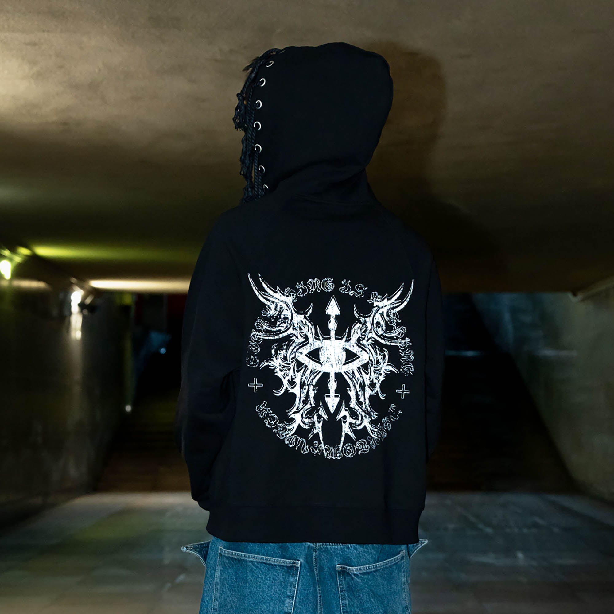 PHANTOMHUNTER Crest Tassel Zip-Up Hoodie