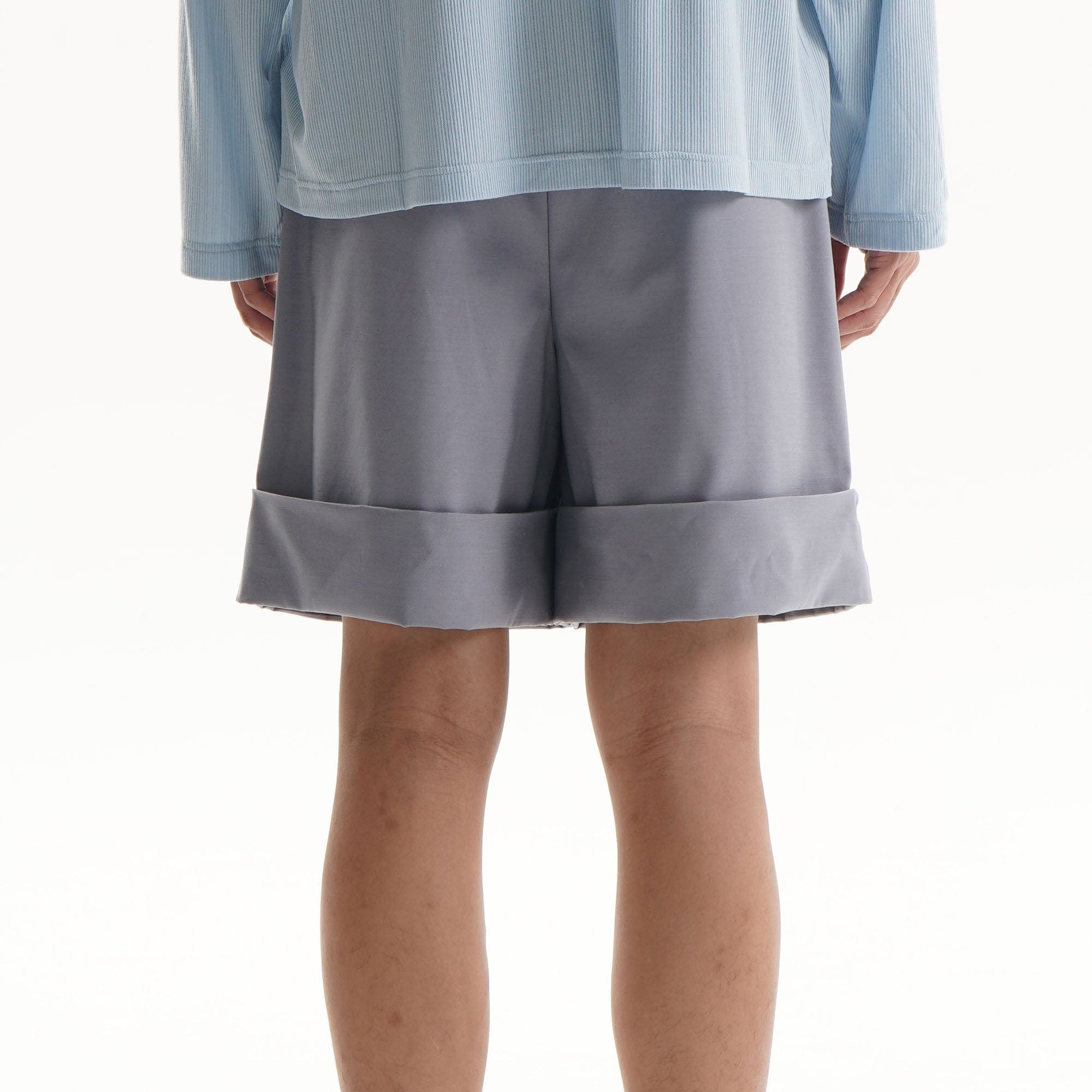 ORAL UTOPIA Essential Pleated Acetate Cuffed Shorts, premium urban and streetwear designers apparel on PROJECTISR.com, ORAL UTOPIA