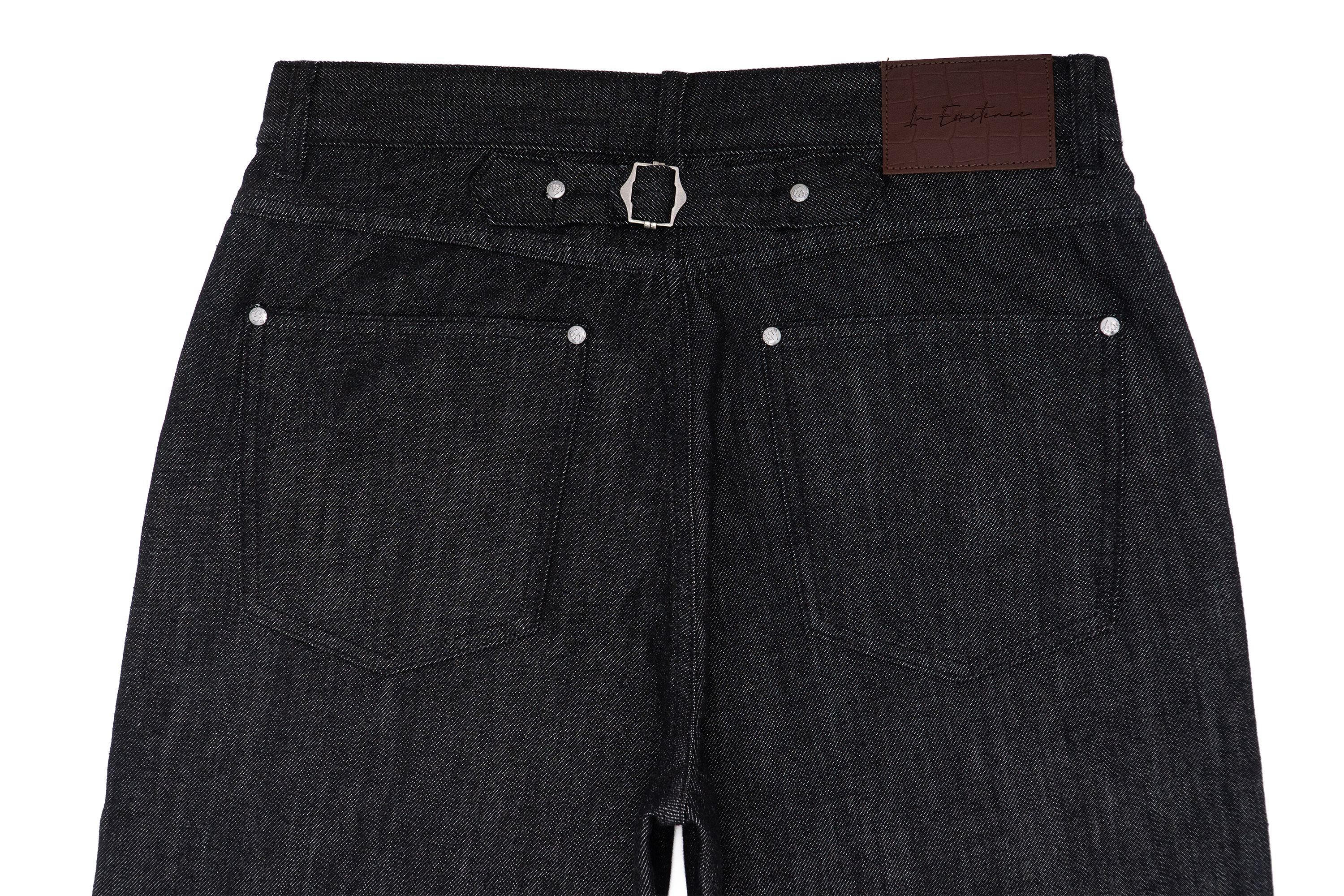 IN EXISTENCE Mulberry Silk Studded Straight-Leg Jeans