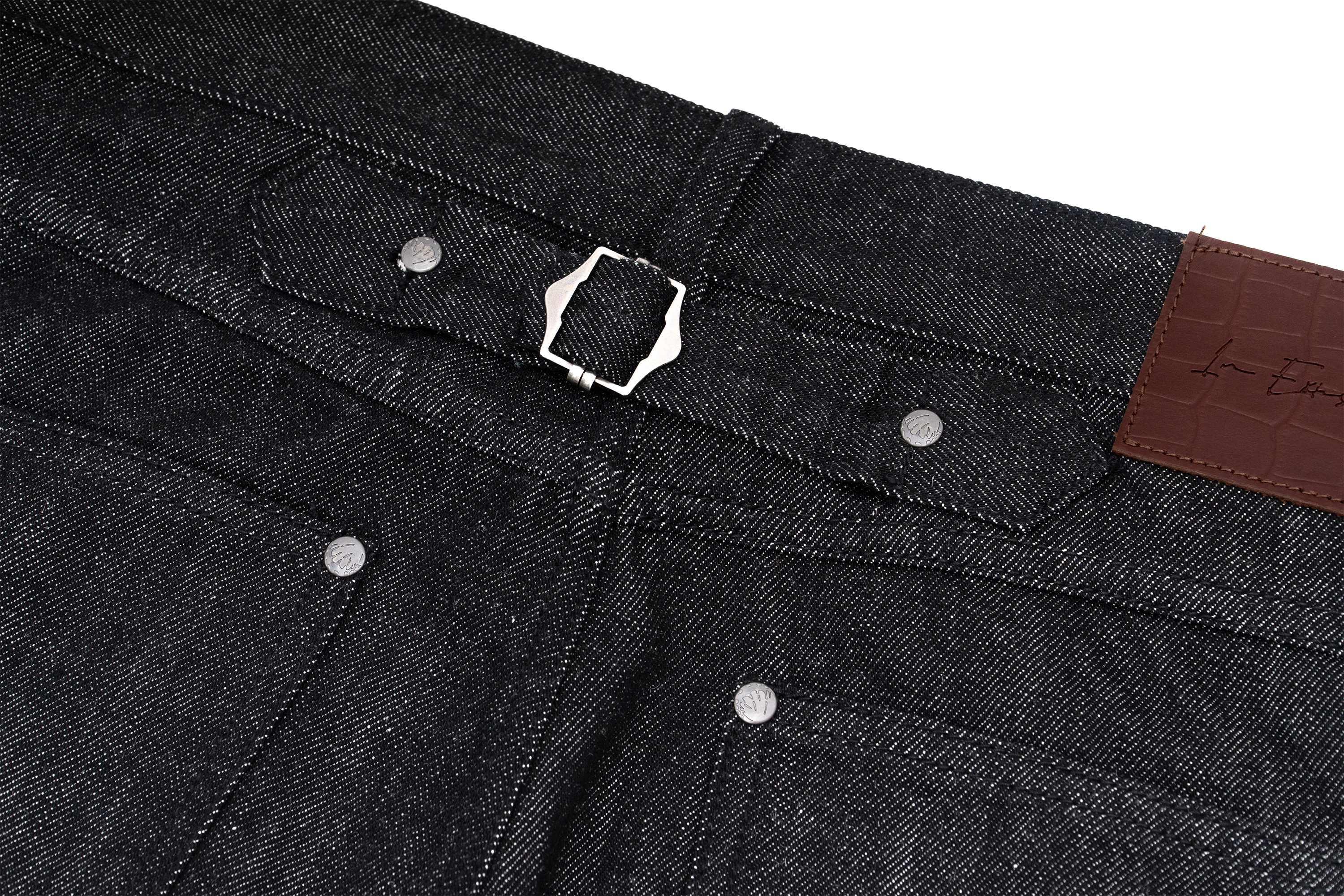 IN EXISTENCE Mulberry Silk Studded Straight-Leg Jeans