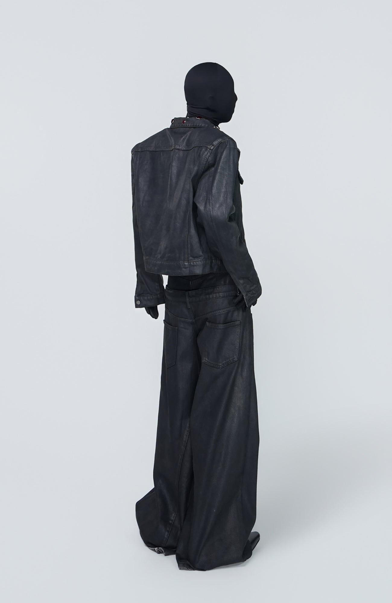 VE2 Coated Double Waist Wide-Leg Jeans