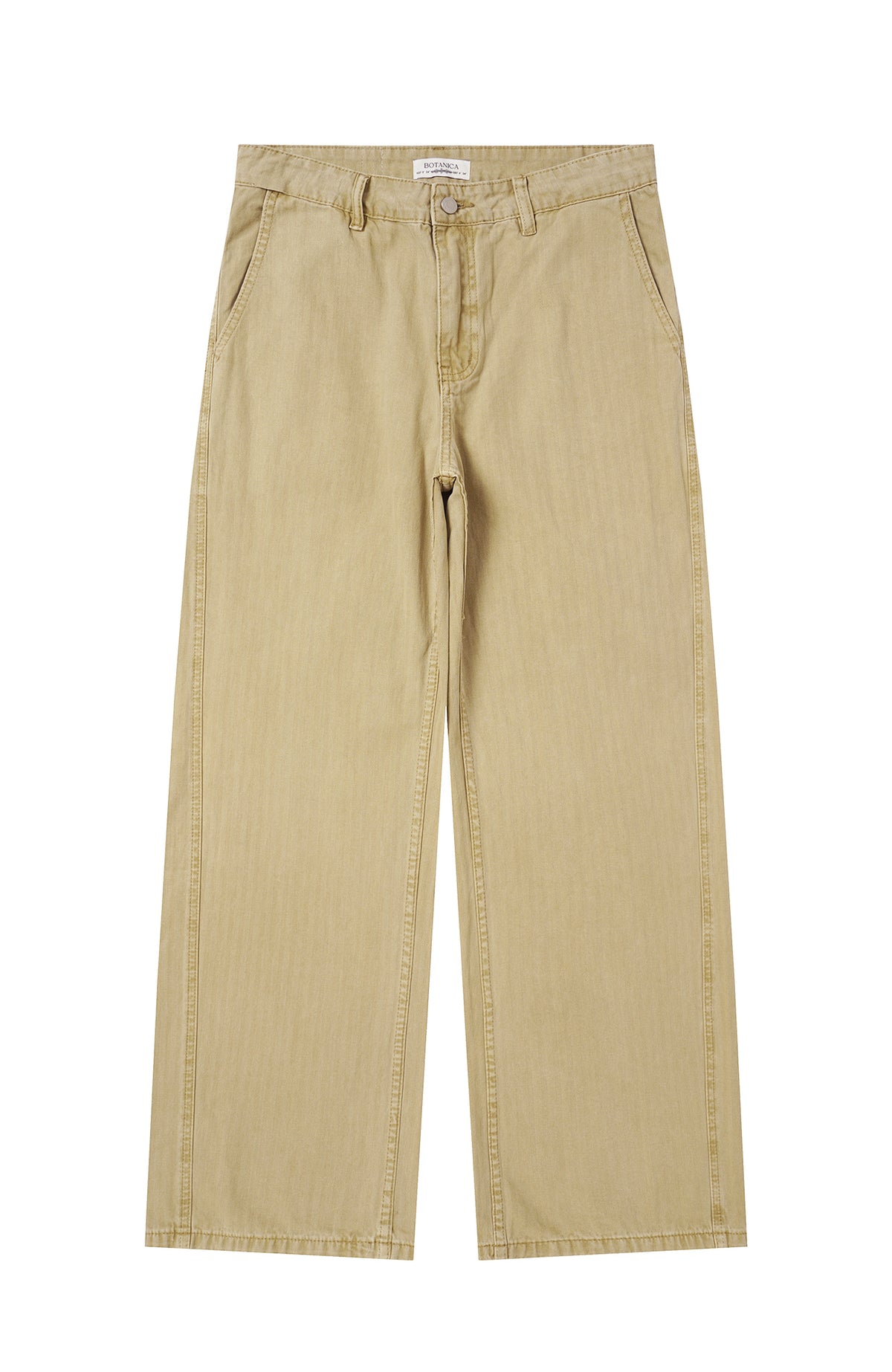 BOTANICA Retro Herringbone Slim Cotton Trousers