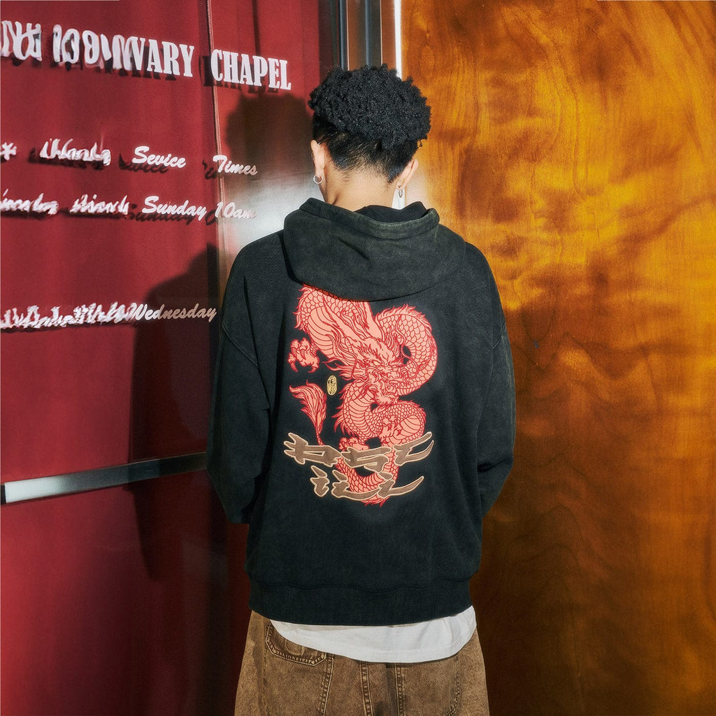 OSCILL Dragon Washed Hoodie, premium urban and streetwear designers apparel on PROJECTISR.com, OSCILL