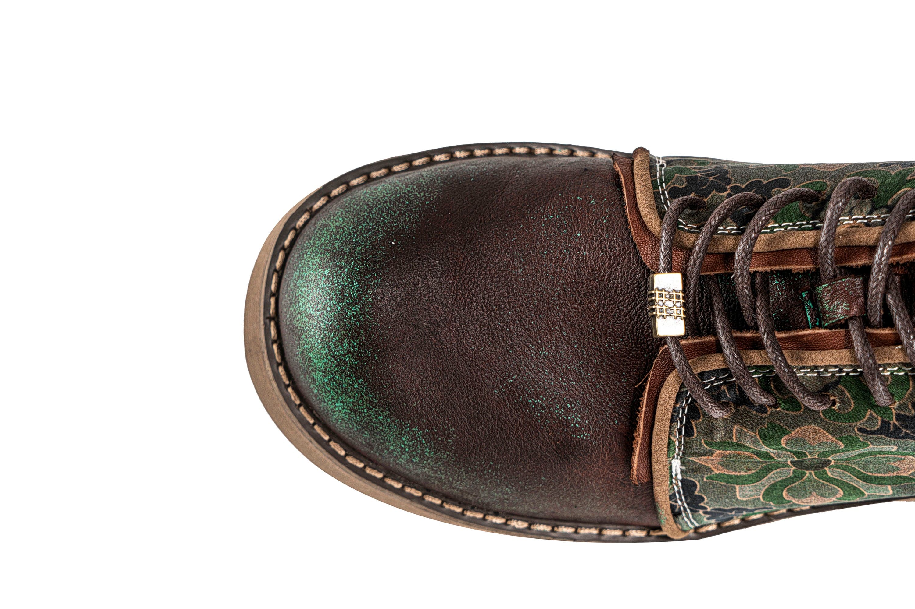 REWRITE Jacquard Floral Patina Leather Derby Shoes, premium urban and streetwear designers apparel on PROJECTISR.com, REWRITE