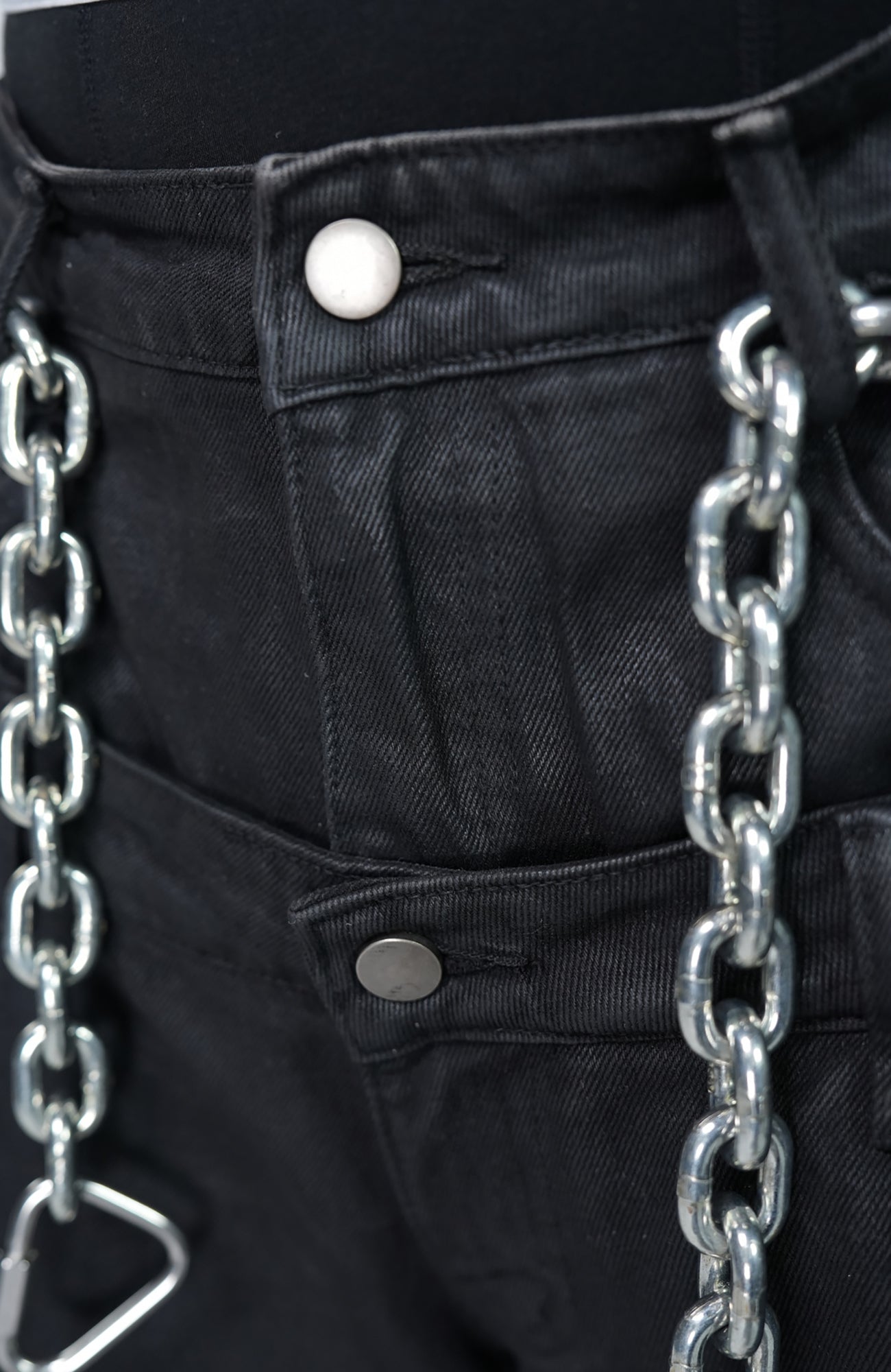 VE2 Coated Double Waist Wide-Leg Jeans
