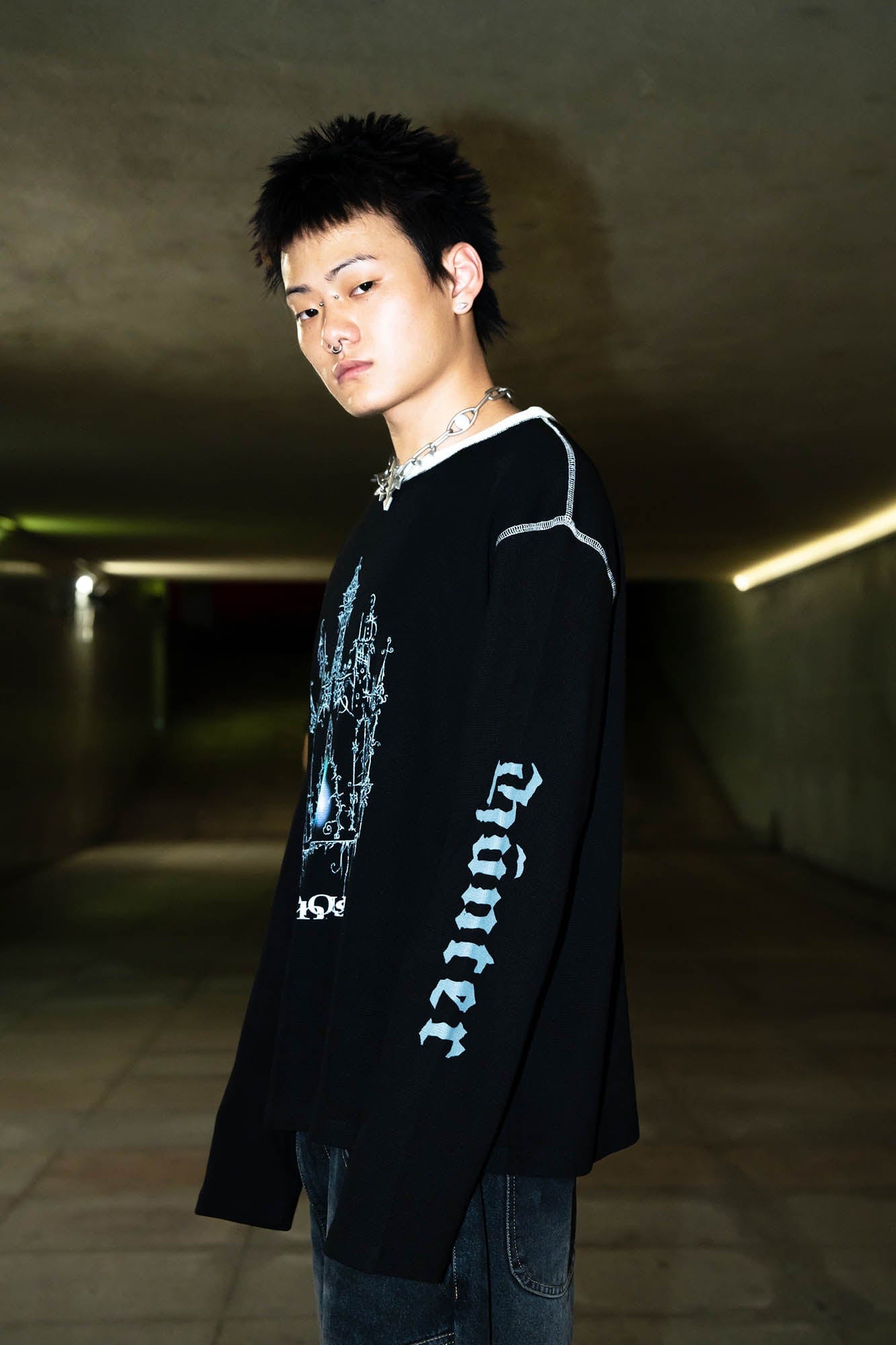 PHANTOMHUNTER Cathedral Stitch Long-Sleeve Tee