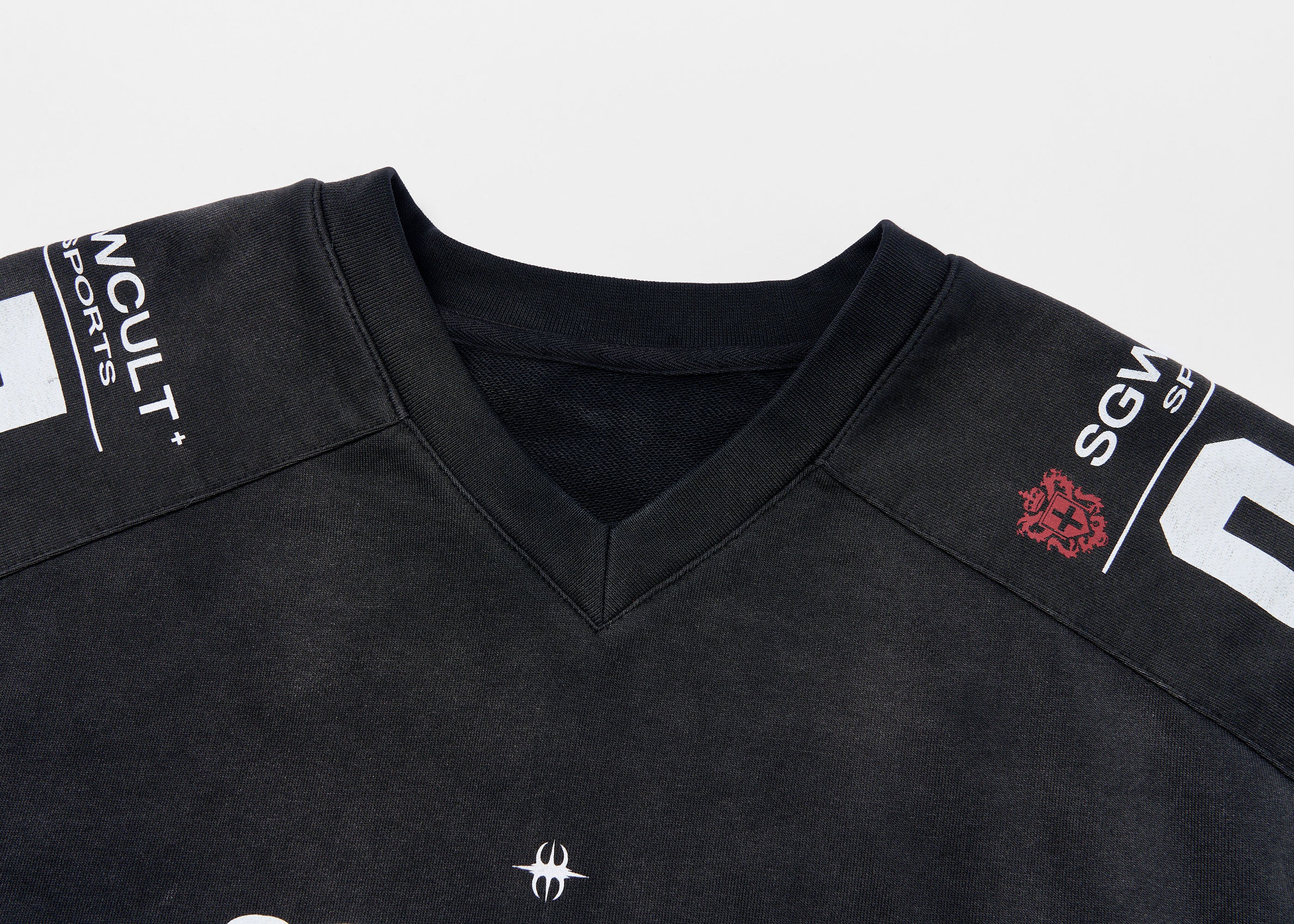 SAVAGEGROWTHWORLD Athletic Distressed Patch Sweatshirt