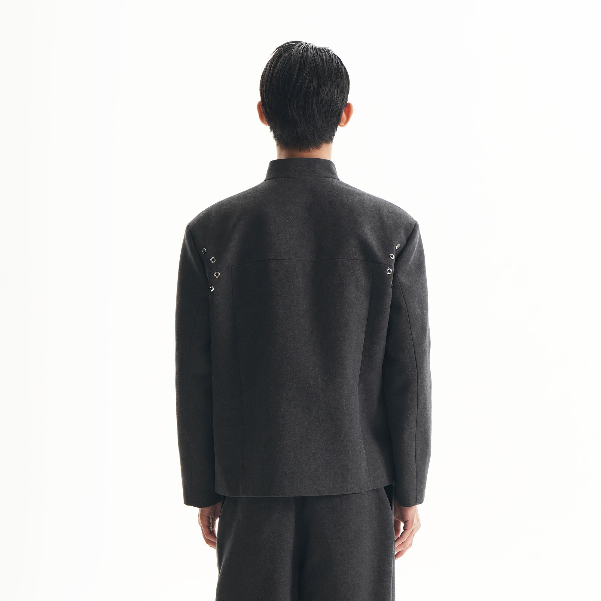 ORAL UTOPIA Flap Pocket Mandarin Collar Jacket, premium urban and streetwear designers apparel on PROJECTISR.com, ORAL UTOPIA