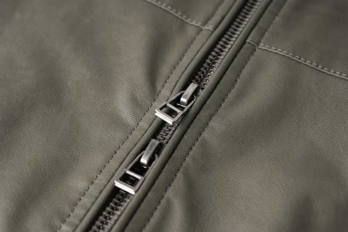 ORGANIC EMOTION Faux Leather Detachable-Sleeve Biker Jacket