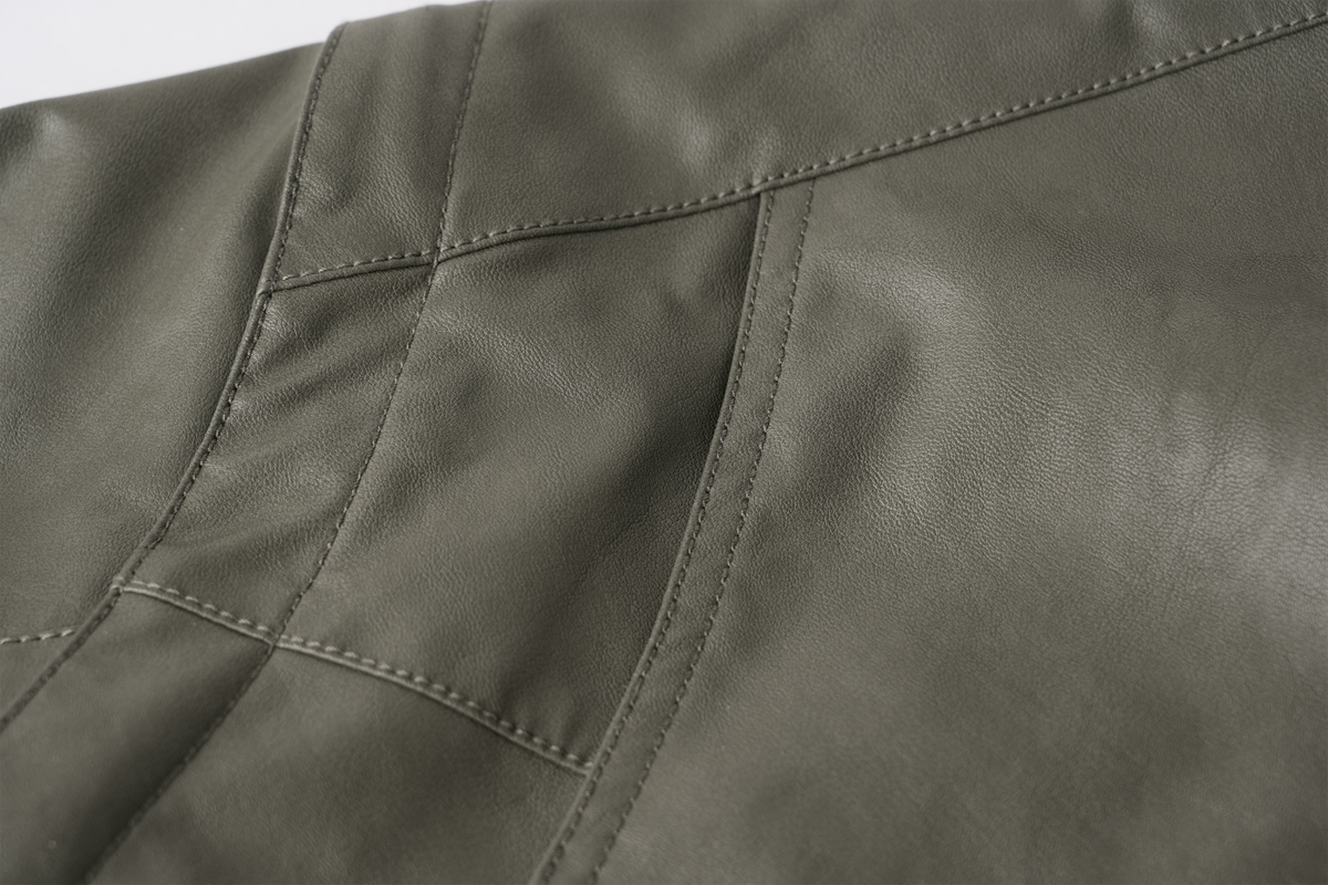 ORGANIC EMOTION Faux Leather Detachable-Sleeve Biker Jacket