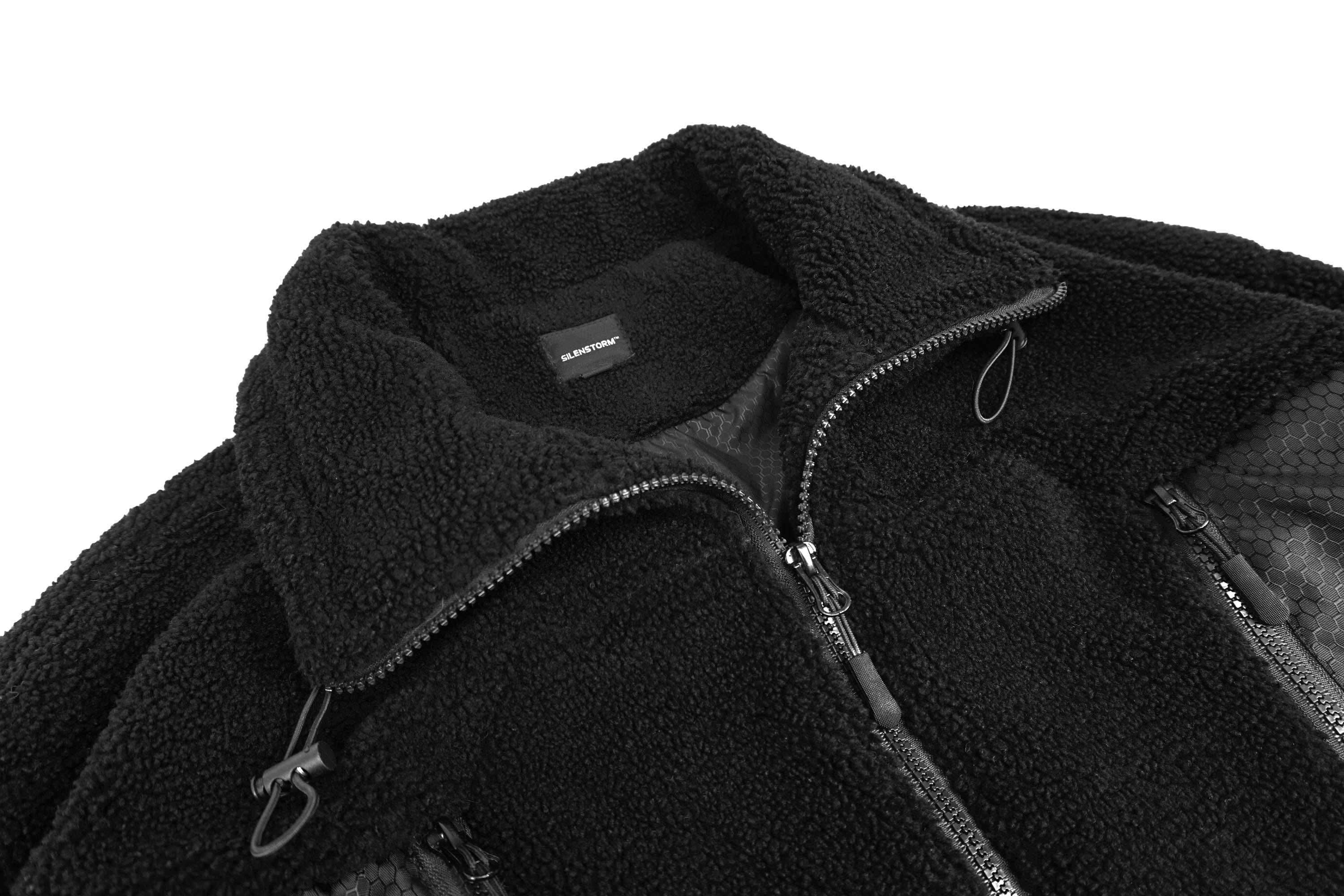 SILENSTORM Sherpa Paneled Utility Jacket, premium urban and streetwear designers apparel on PROJECTISR.com, SILENSTORM