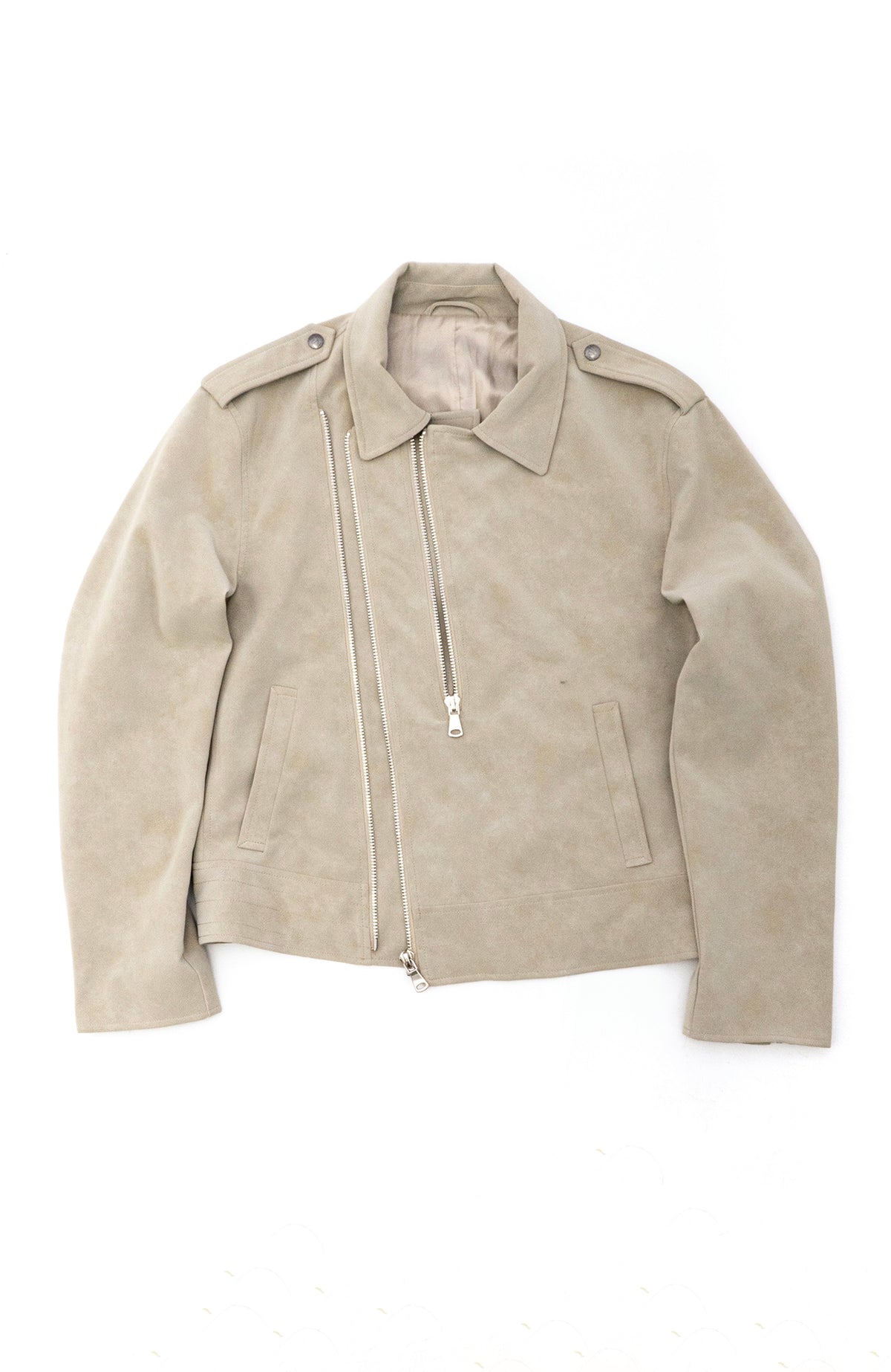 IN EXISTENCE Suede-Touch Double-Zip Biker Jacket