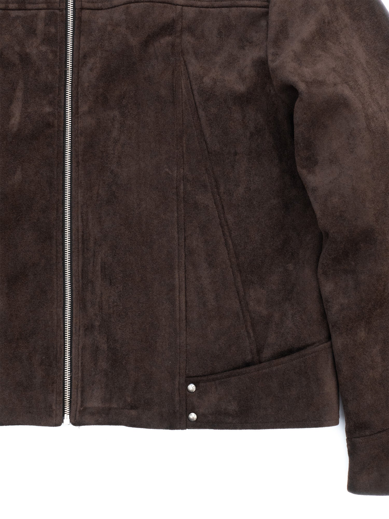 IN EXISTENCE Paneled Faux Suede Rivet Biker Jacket