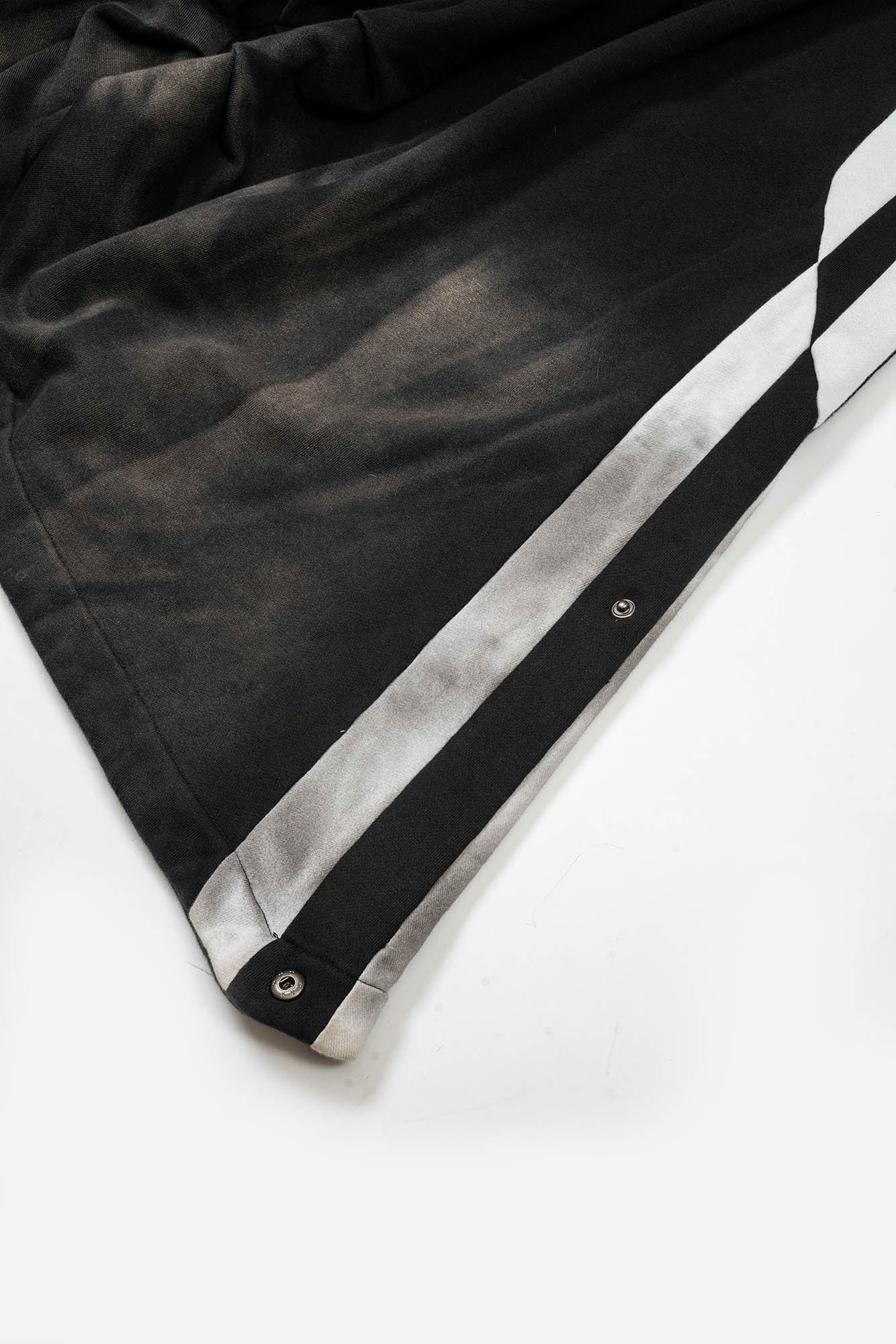 KADAKADA Distressed Three-Stripe Wide-Leg Track Pants