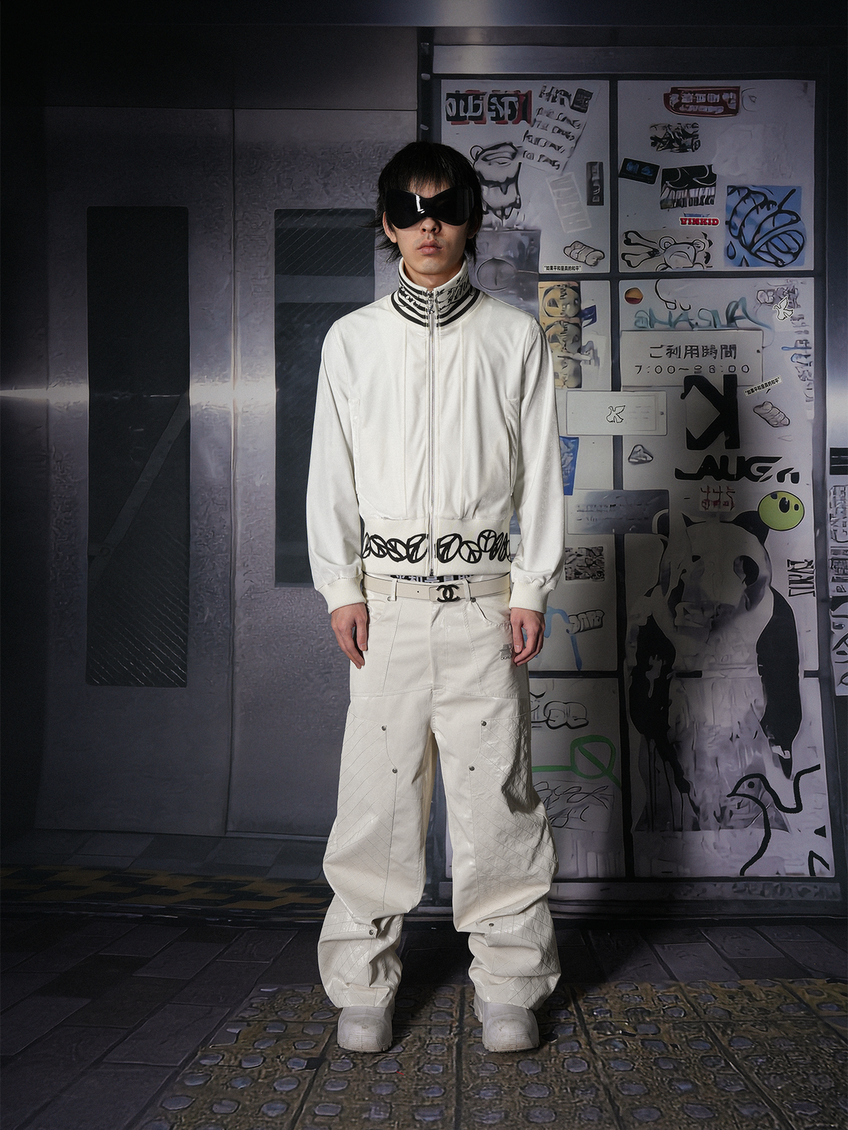 VINKID Crinkled Faux Leather Wide-Leg Pants, premium urban and streetwear designers apparel on PROJECTISR.com, VINKID