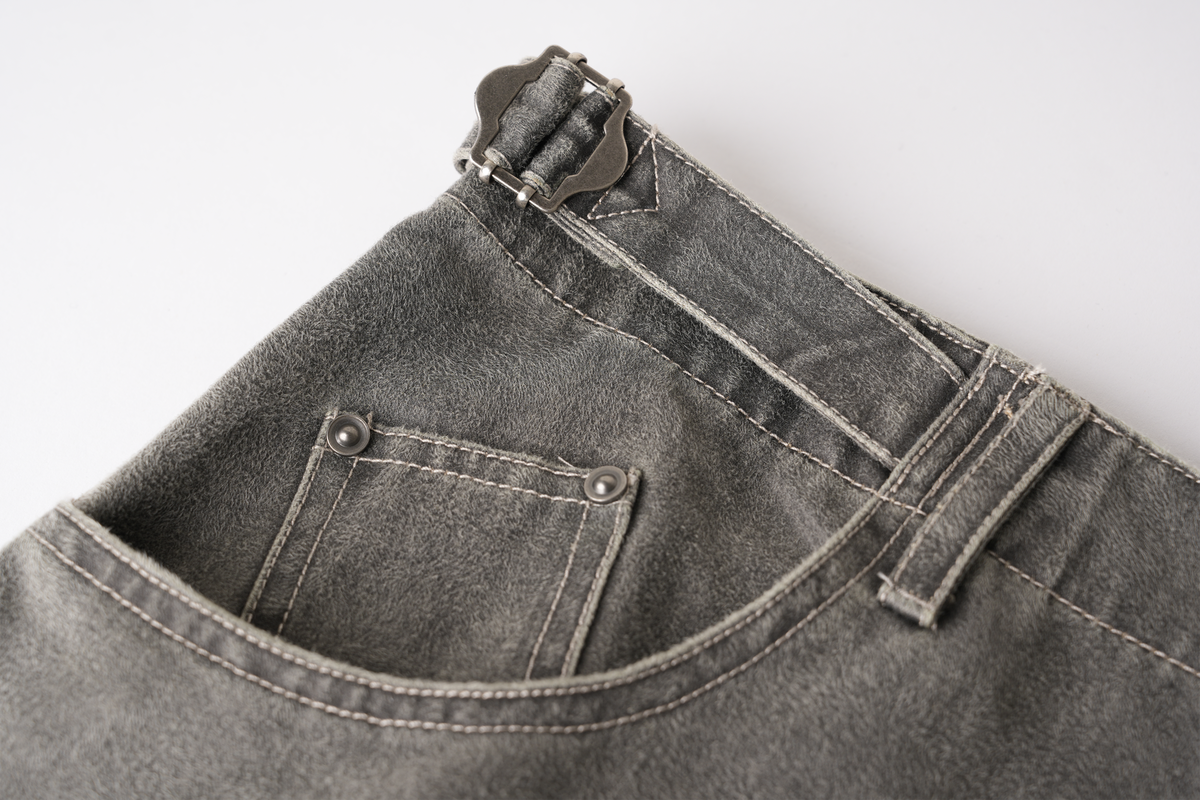ORGANIC EMOTION Washed Pleated Multi-Pocket Cargo Pants