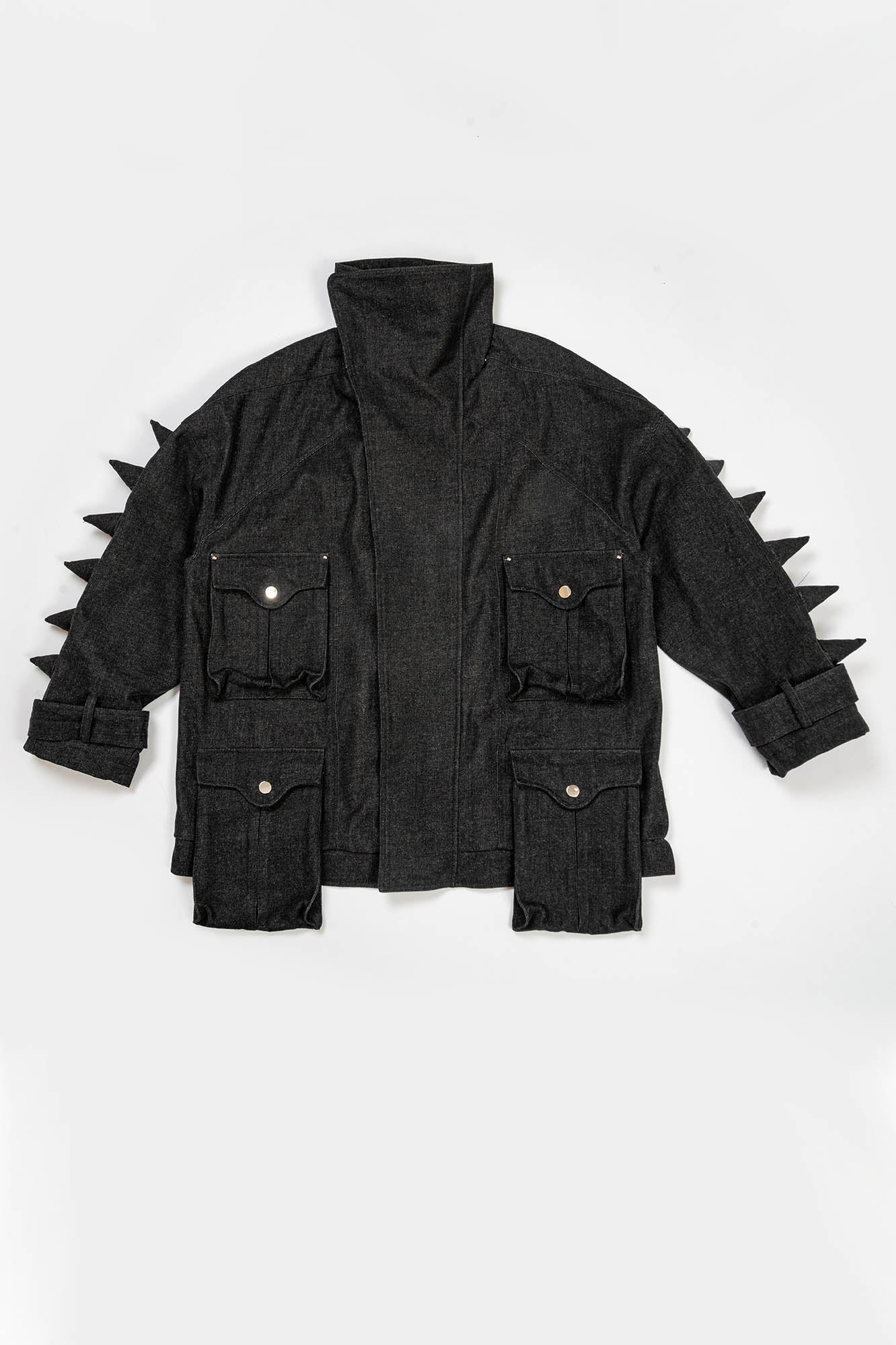 KADAKADA Spiked Multi-Pocket Denim Jacket