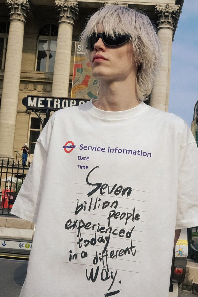 SOURPLUM Subway Service Information T-Shirt, premium urban and streetwear designers apparel on PROJECTISR.com, SOURPLUM