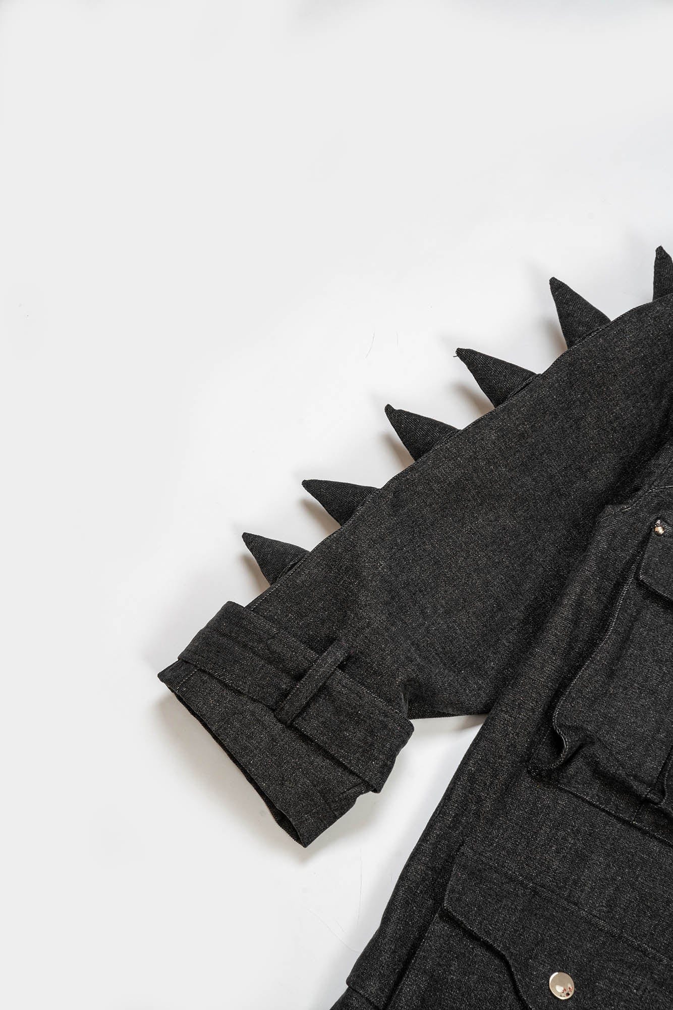 KADAKADA Spiked Multi-Pocket Denim Jacket