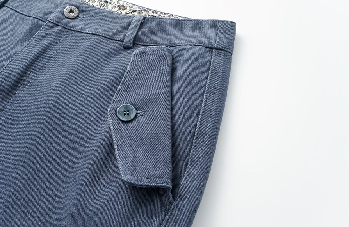ELETEIZE Washed Floral-Waist Cargo Trousers